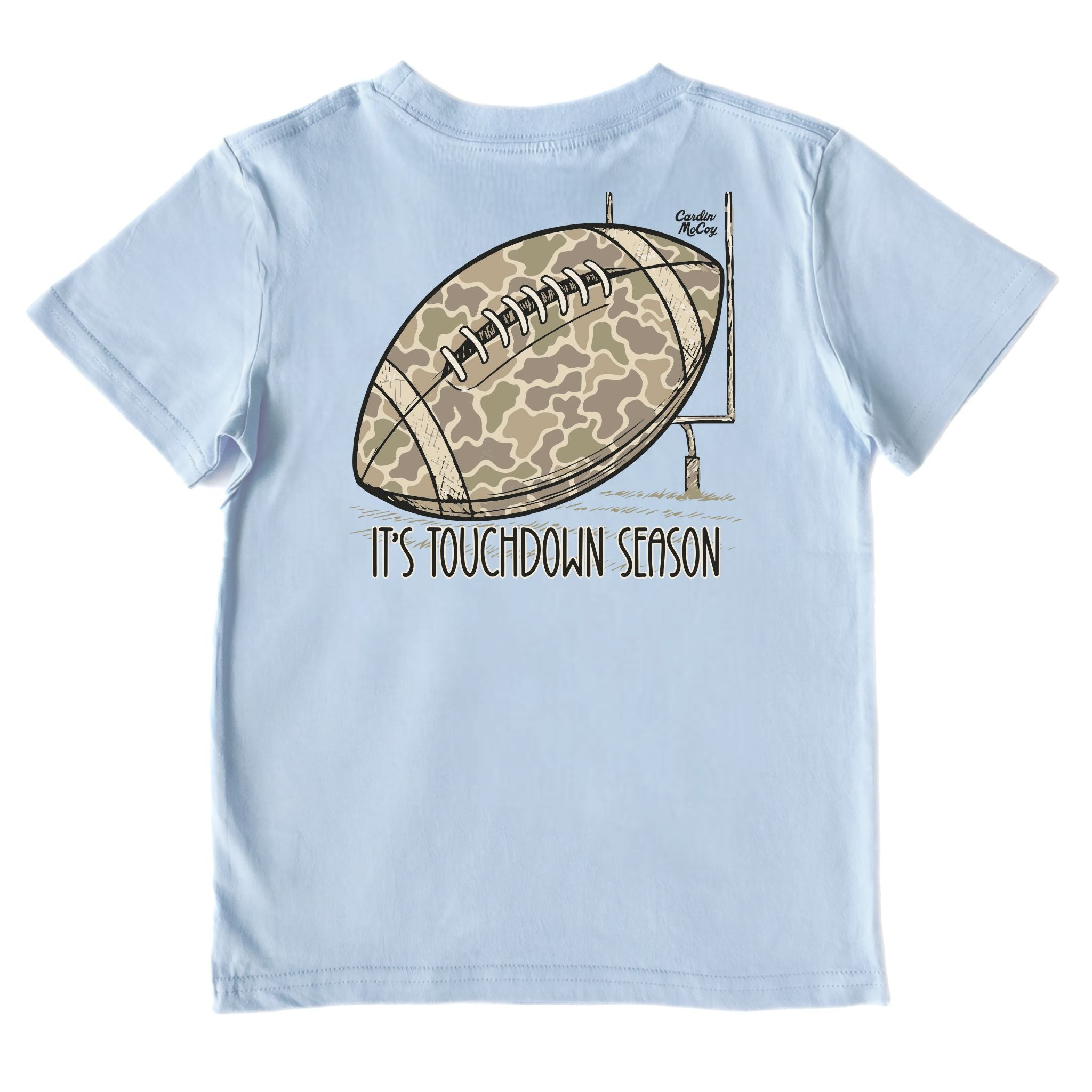 Boys' It's Touchdown Season Performance Short-Sleeve Tee Short Sleeve T-Shirt Cardin McCoy Blue Sky XXS (2/3) No Pocket
