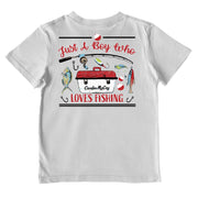 Boys' Just A Boy Who Loves Fishing Performance Short-Sleeve Tee Short Sleeve T-Shirt Cardin McCoy Gray Mist XXS (2/3) No Pocket