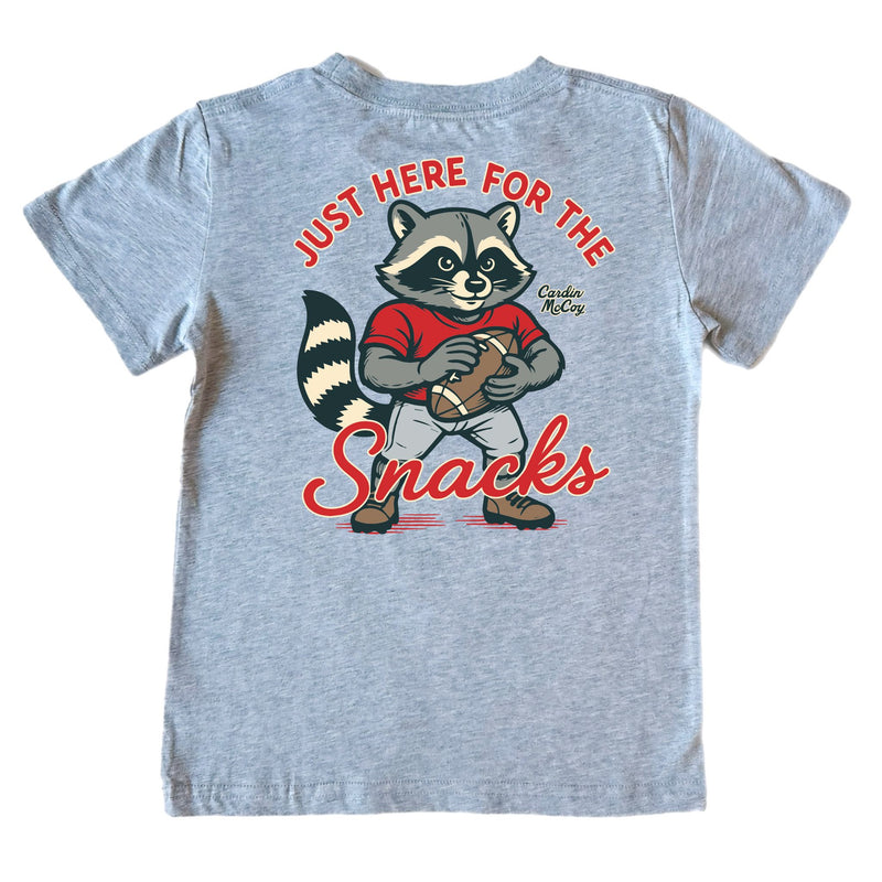 Boys' Just Here For The Snacks Short-Sleeve Tee Short Sleeve T-Shirt Cardin McCoy Heather Gray XXS (2/3) Pocket
