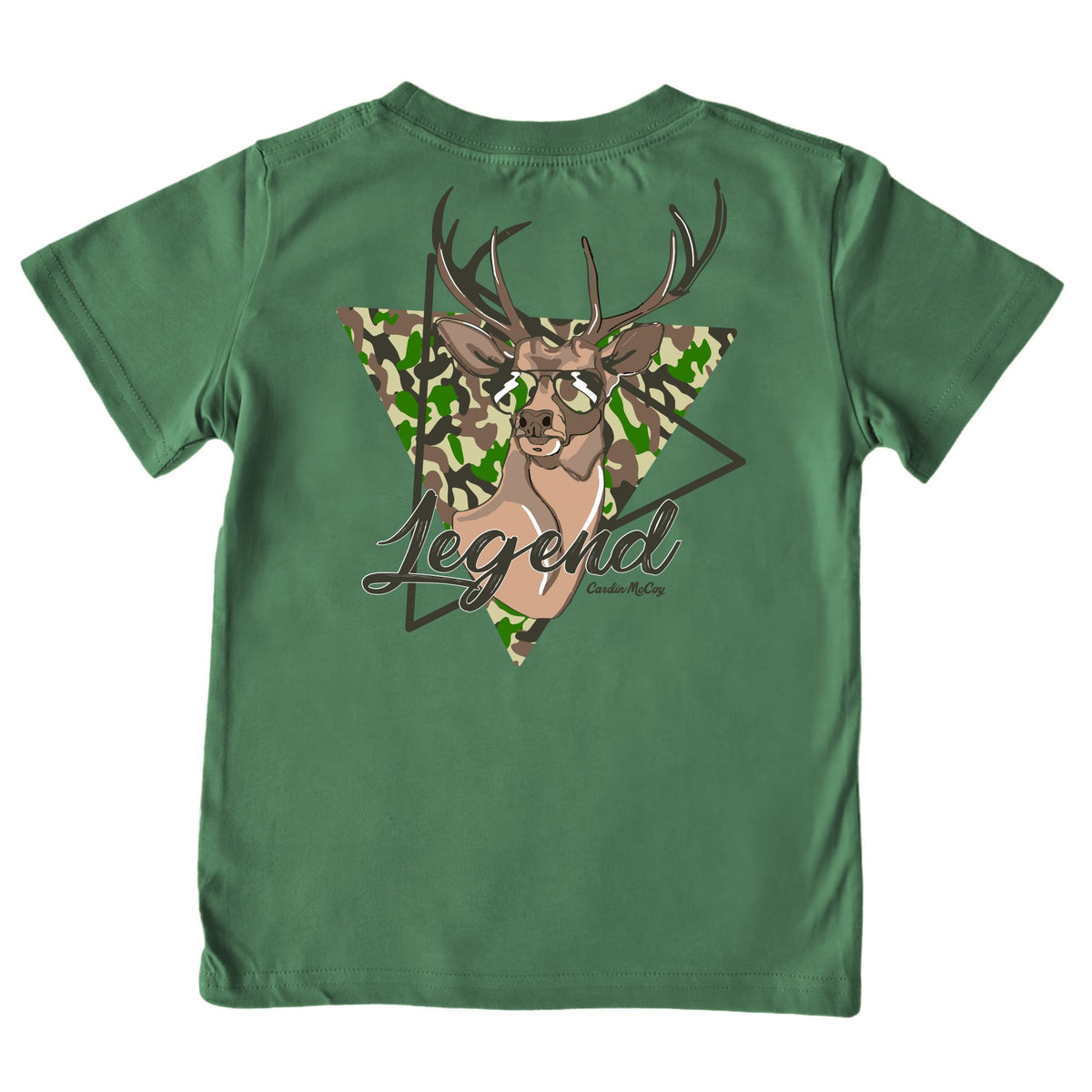 Boys' Legend (Deer) Short-Sleeve Tee Short Sleeve T-Shirt Cardin McCoy Dark Olive XXS (2/3) Pocket