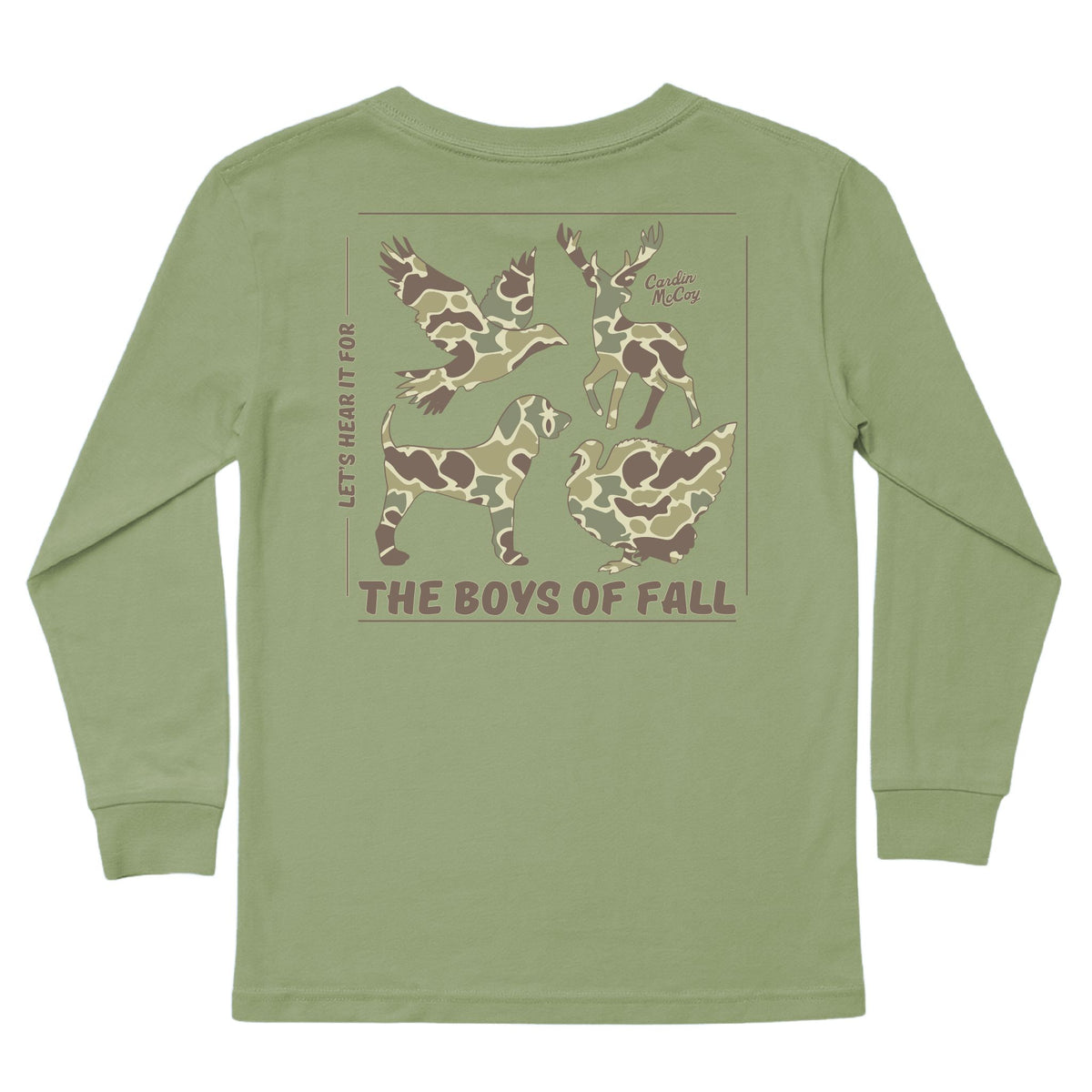 Boys' Let's Hear It Long-Sleeve Tee Long Sleeve T-Shirt Cardin McCoy Light Olive XXS (2/3) Pocket