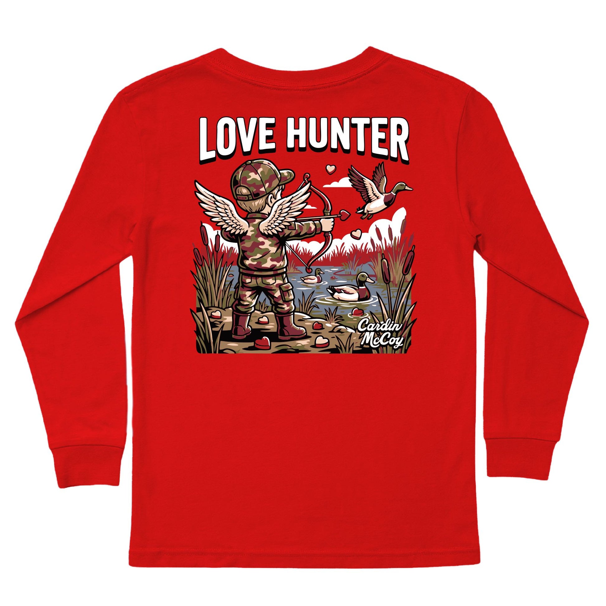 Boys' Love Hunter Long-Sleeve Tee Long Sleeve T-Shirt Cardin McCoy Red XXS (2/3) Pocket