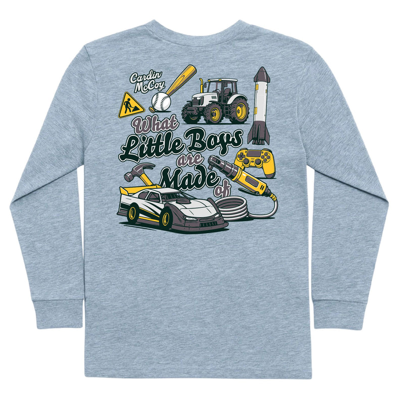 Boys' Made Of Long-Sleeve Tee Long Sleeve T-Shirt Cardin McCoy Heather Gray XXS (2/3) Pocket