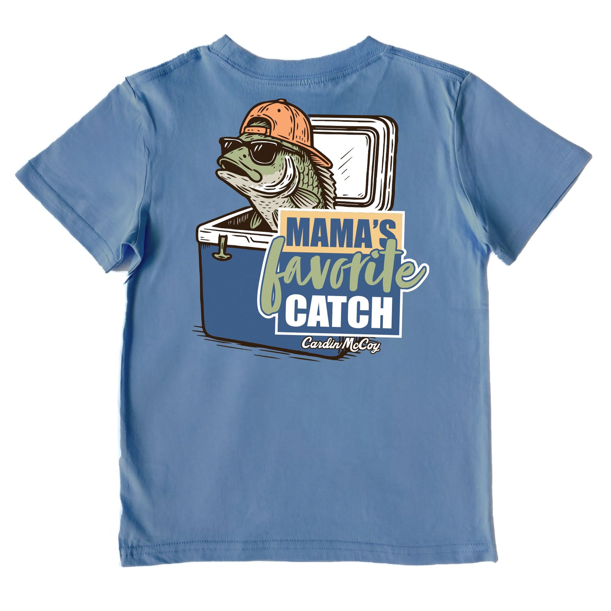 Boys' Mama's Favorite Catch Performance Short-Sleeve Tee Short Sleeve T-Shirt Cardin McCoy Captain Blue XXS (2/3) No Pocket