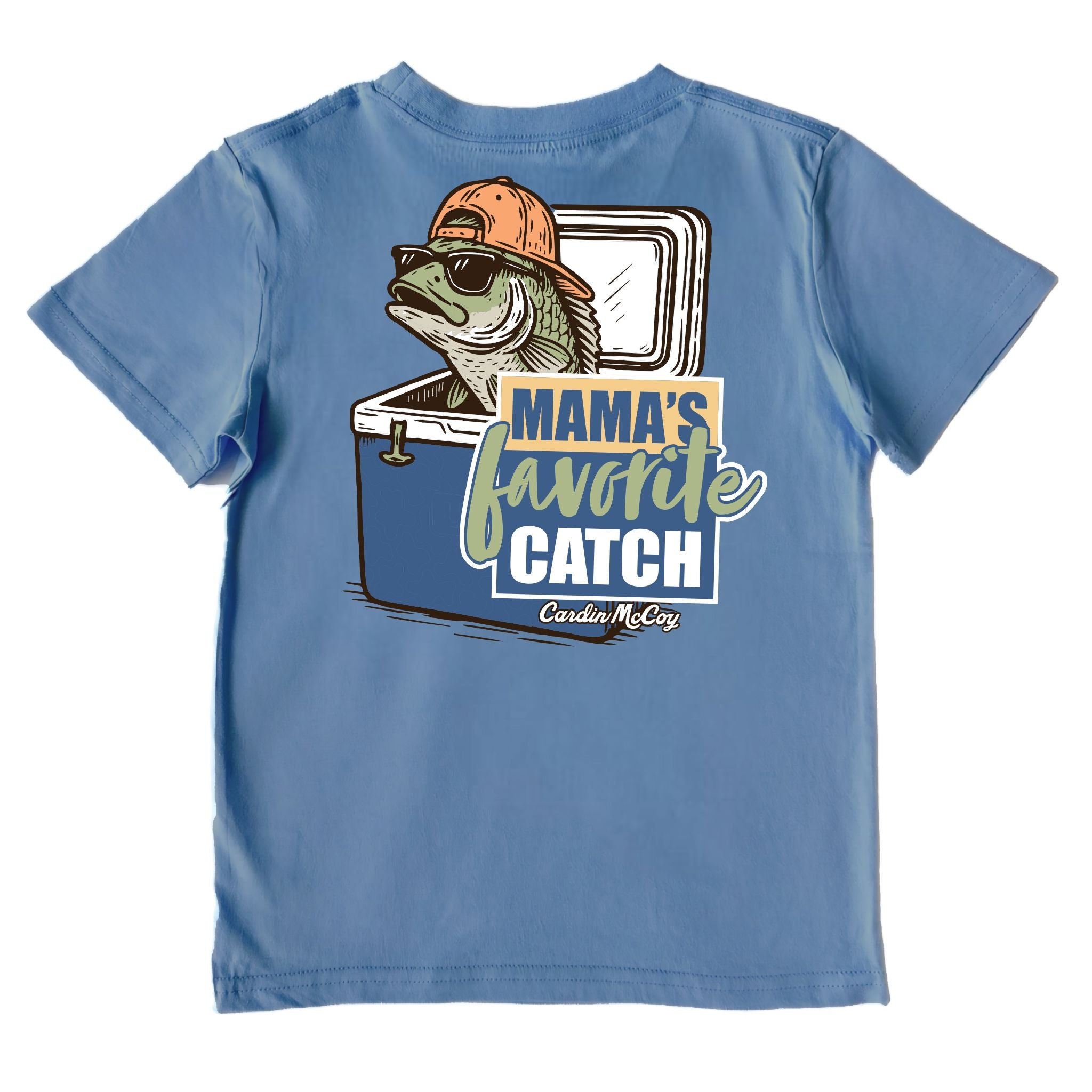 Boys' Mama's Favorite Catch Performance Short-Sleeve Tee Short Sleeve T-Shirt Cardin McCoy Captain Blue XXS (2/3) No Pocket