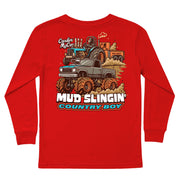 Boys' Mud Slinging Long-Sleeve Tee Long Sleeve T-Shirt Cardin McCoy Red XXS (2/3) Pocket
