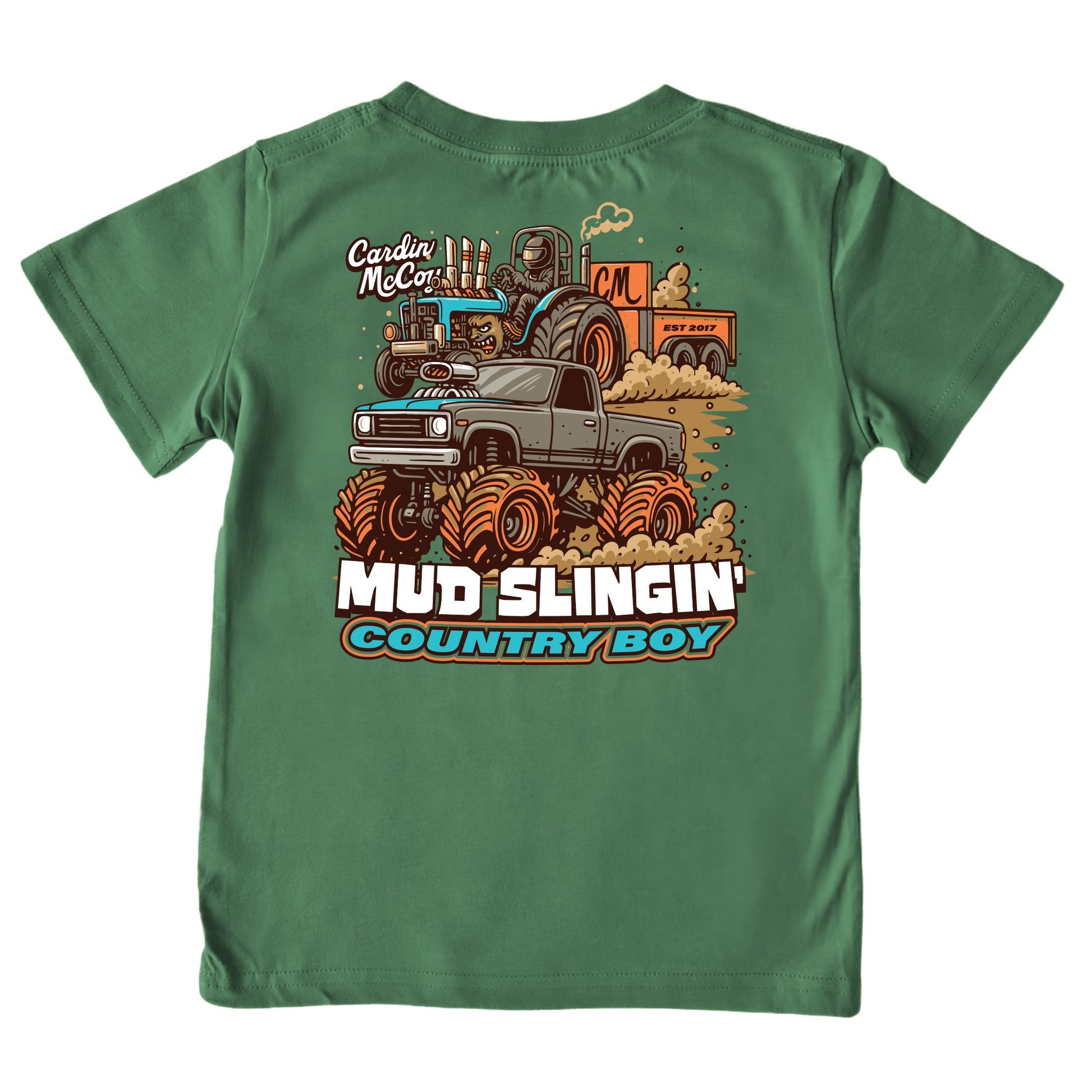 Boys' Mud Slinging Short-Sleeve Tee Short Sleeve T-Shirt Cardin McCoy Dark Olive XXS (2/3) Pocket