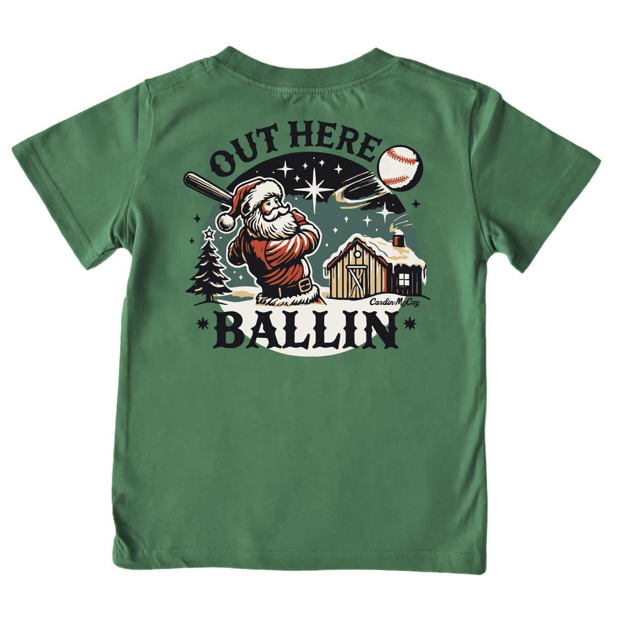 Boys' Out Here Ballin' Short-Sleeve Tee Short Sleeve T-Shirt Cardin McCoy Dark Olive XXS (2/3) Pocket