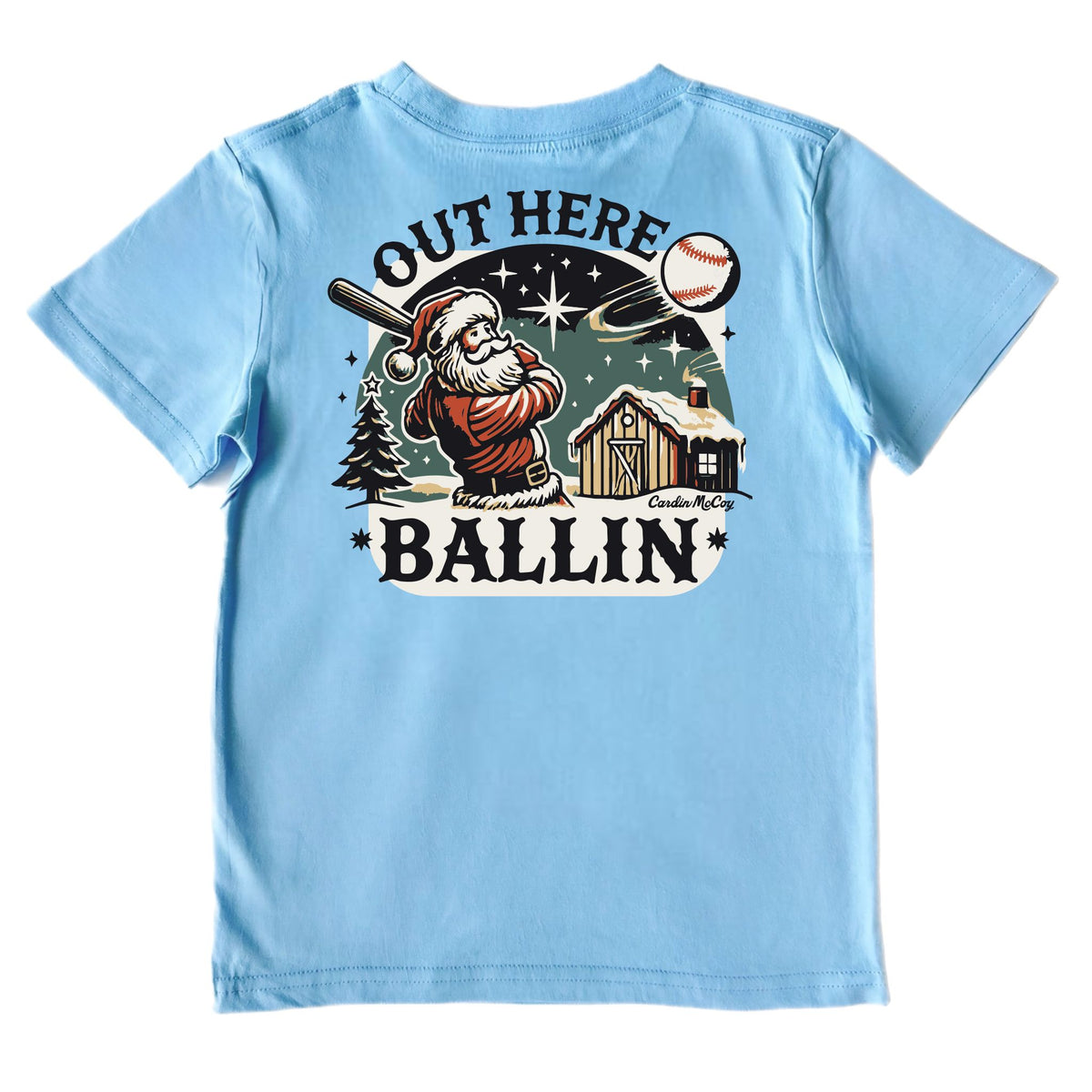 Boys' Out Here Ballin' Short-Sleeve Tee Short Sleeve T-Shirt Cardin McCoy Light Blue XXS (2/3) Pocket