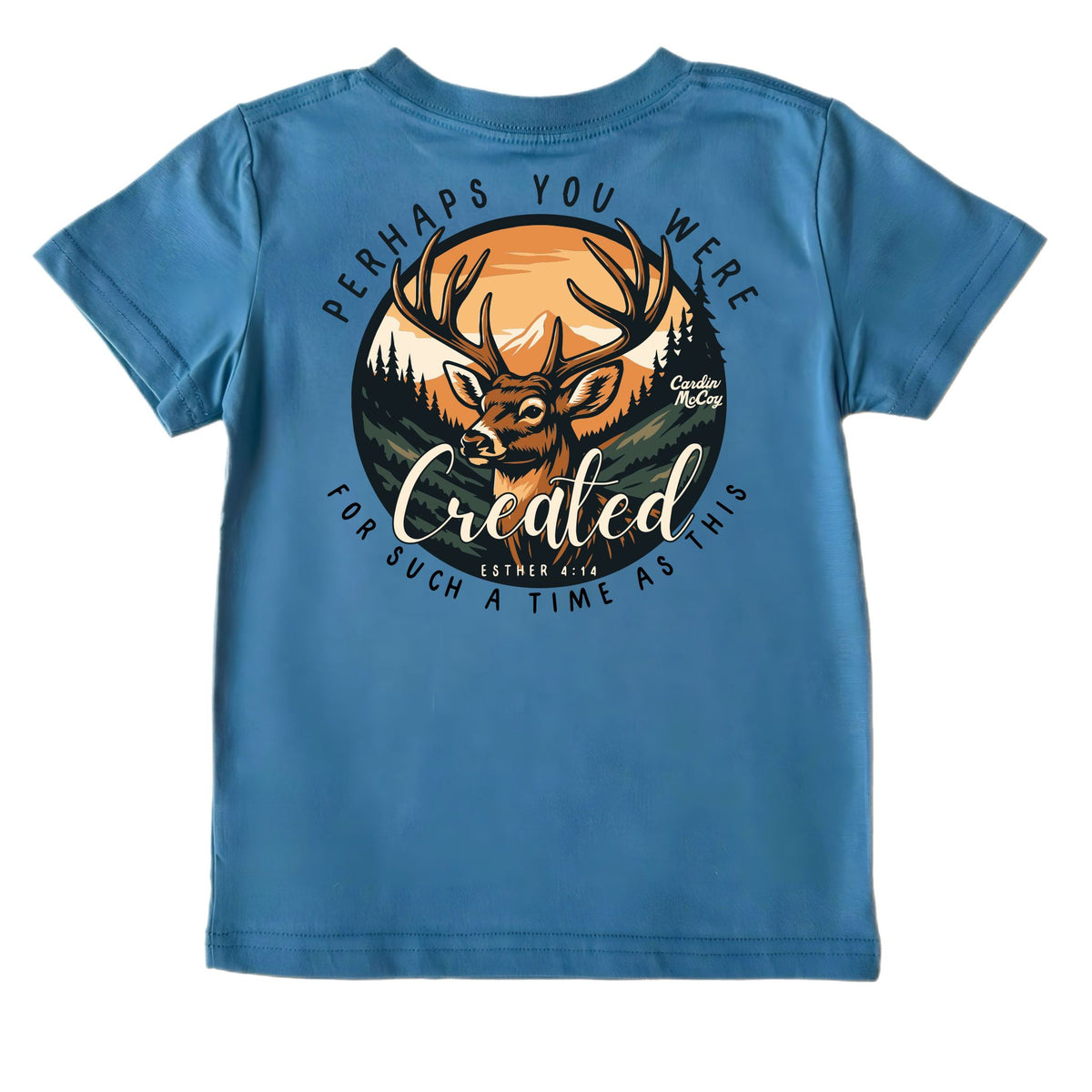 Boys' Perhaps I Was Created Short-Sleeve Tee Short Sleeve T-Shirt Cardin McCoy Blue XXS (2/3) No Pocket