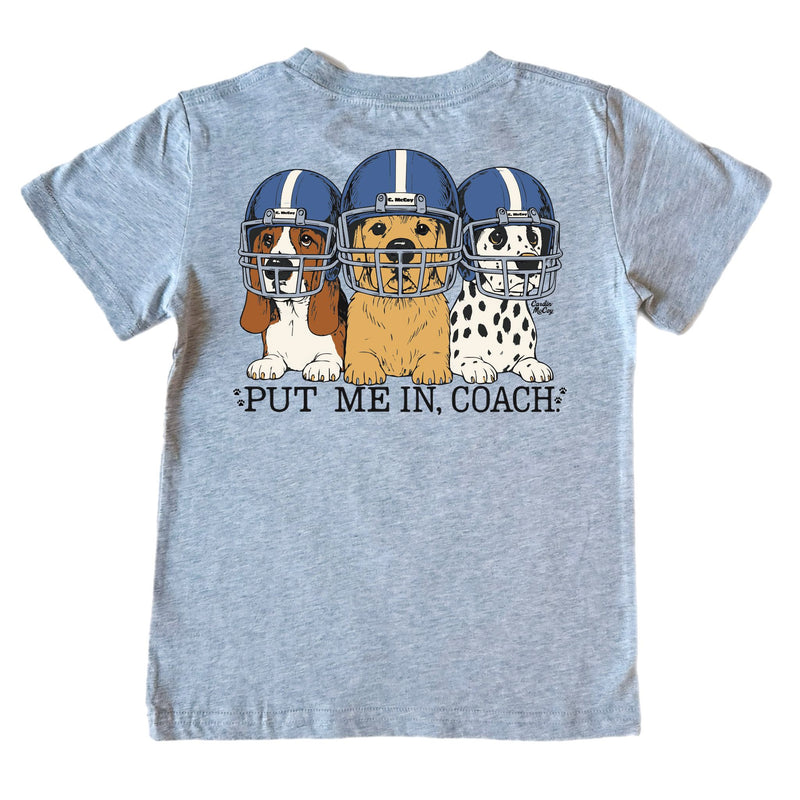 Boys' Put Me In Coach Short-Sleeve Tee Short Sleeve T-Shirt Cardin McCoy Heather Gray XXS (2/3) Pocket