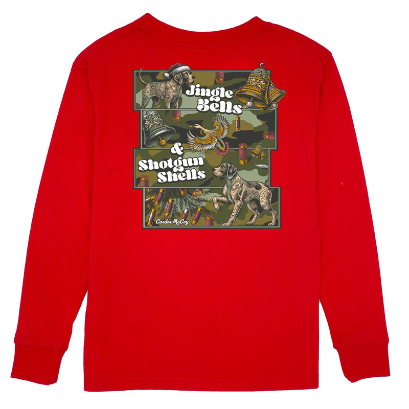 Boys' Shotgun Shells Long-Sleeve Tee Long Sleeve T-Shirt Cardin McCoy Red XXS (2/3) Pocket