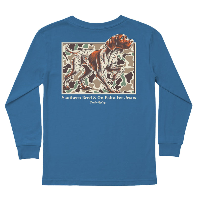 Boys' Southern Bred Pointer Long-Sleeve Tee Long Sleeve T-Shirt Cardin McCoy Blue XXS (2/3) Pocket