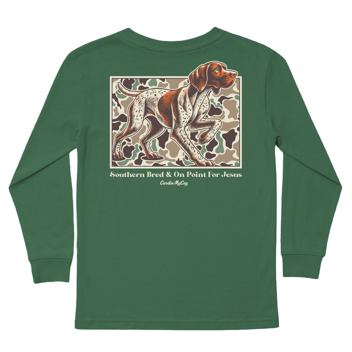 Boys' Southern Bred Pointer Long-Sleeve Tee Long Sleeve T-Shirt Cardin McCoy Dark Olive XXS (2/3) Pocket