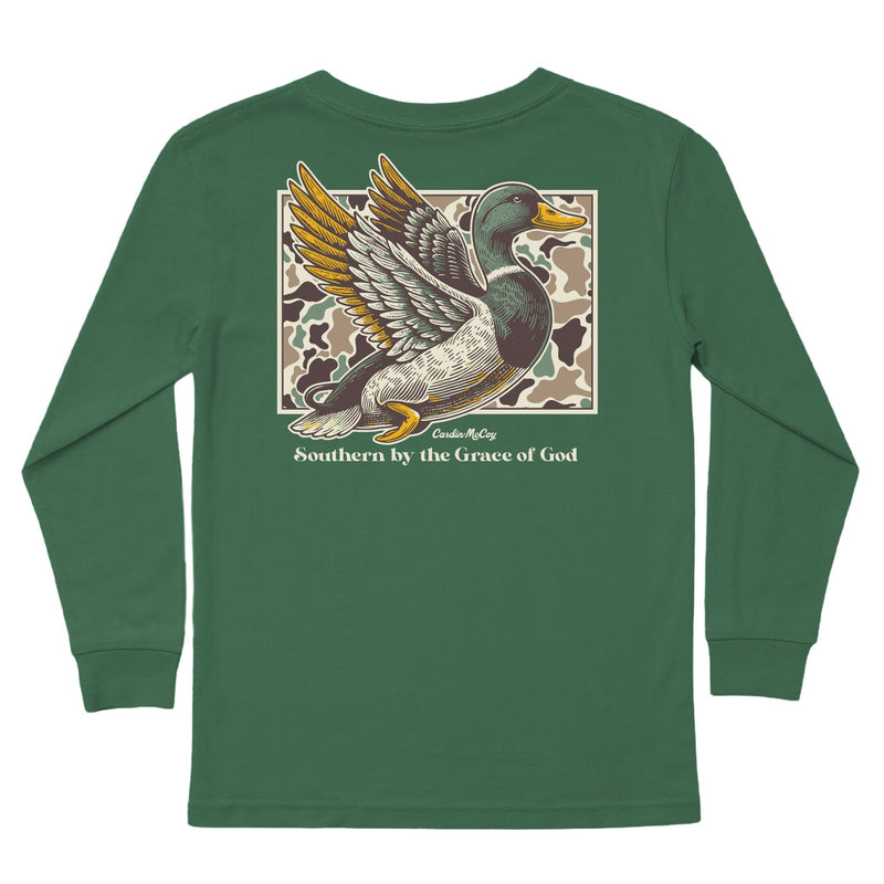 Boys' Southern By The Grace Long-Sleeve Tee Long Sleeve T-Shirt Cardin McCoy Dark Olive XXS (2/3) Pocket