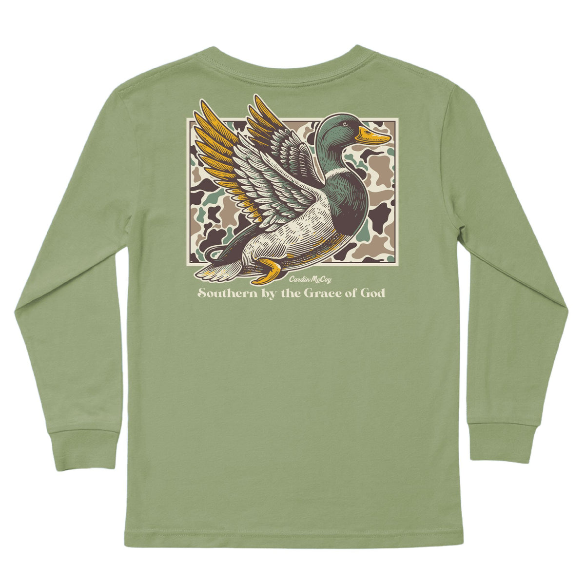 Boys' Southern By The Grace Long-Sleeve Tee Long Sleeve T-Shirt Cardin McCoy Light Olive XXS (2/3) Pocket