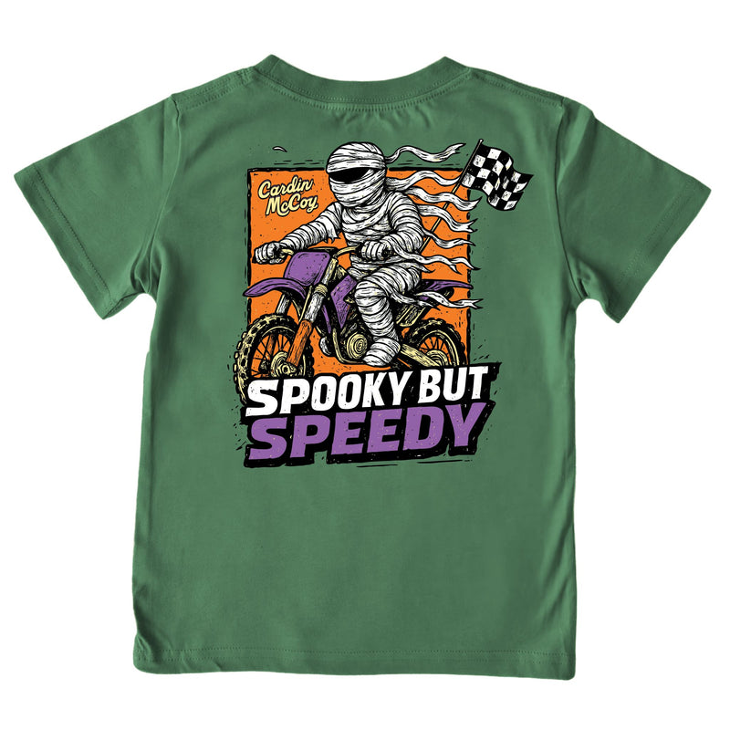 Boys' Spooky But Speedy Short-Sleeve Tee Short Sleeve T-Shirt Cardin McCoy Dark Olive XXS (2/3) Pocket