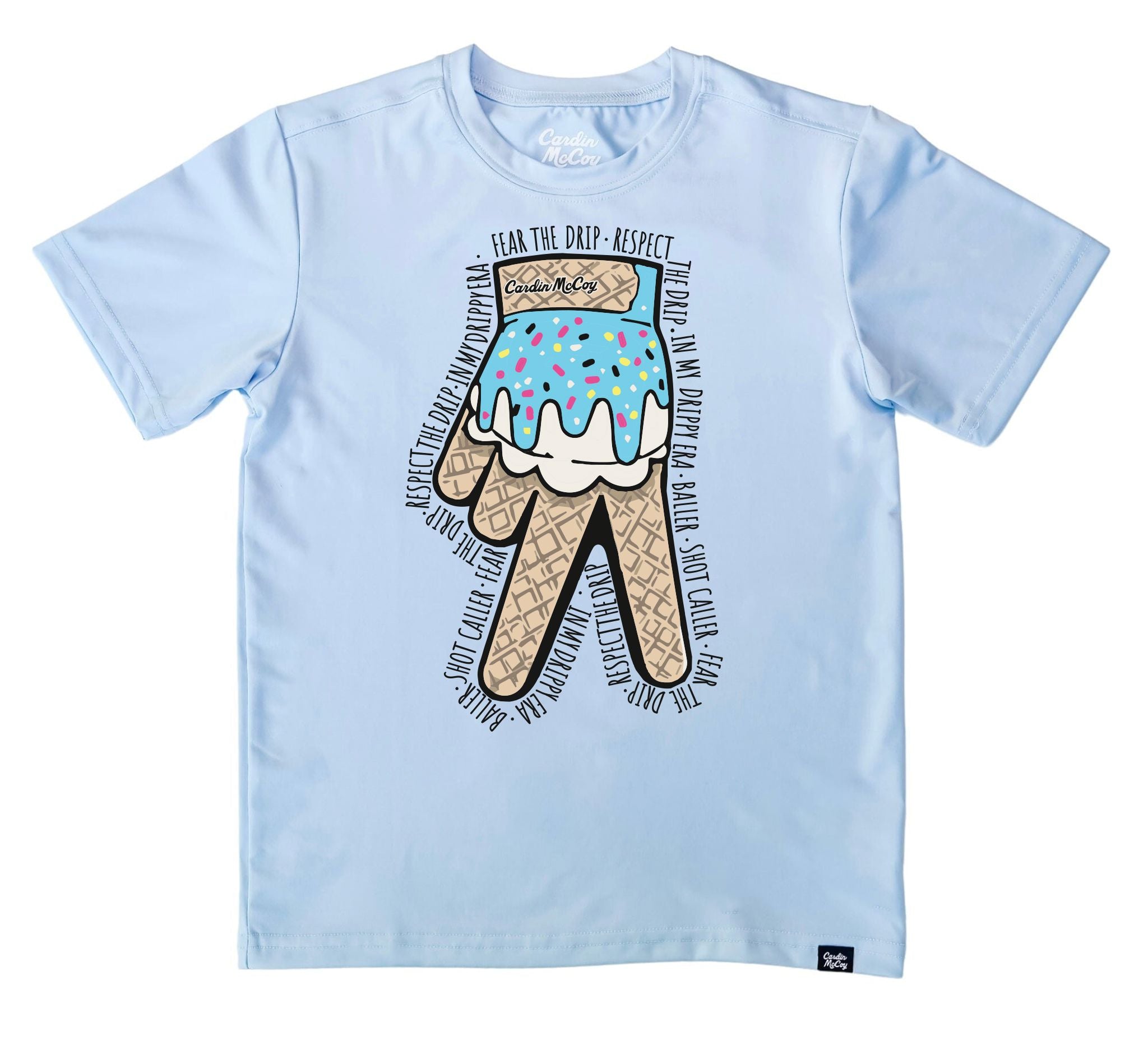 Drippy Glove Performance Front Design Short-Sleeve Tee Short Sleeve T-Shirt Cardin McCoy Blue Sky XXS (2/3) Performance Front