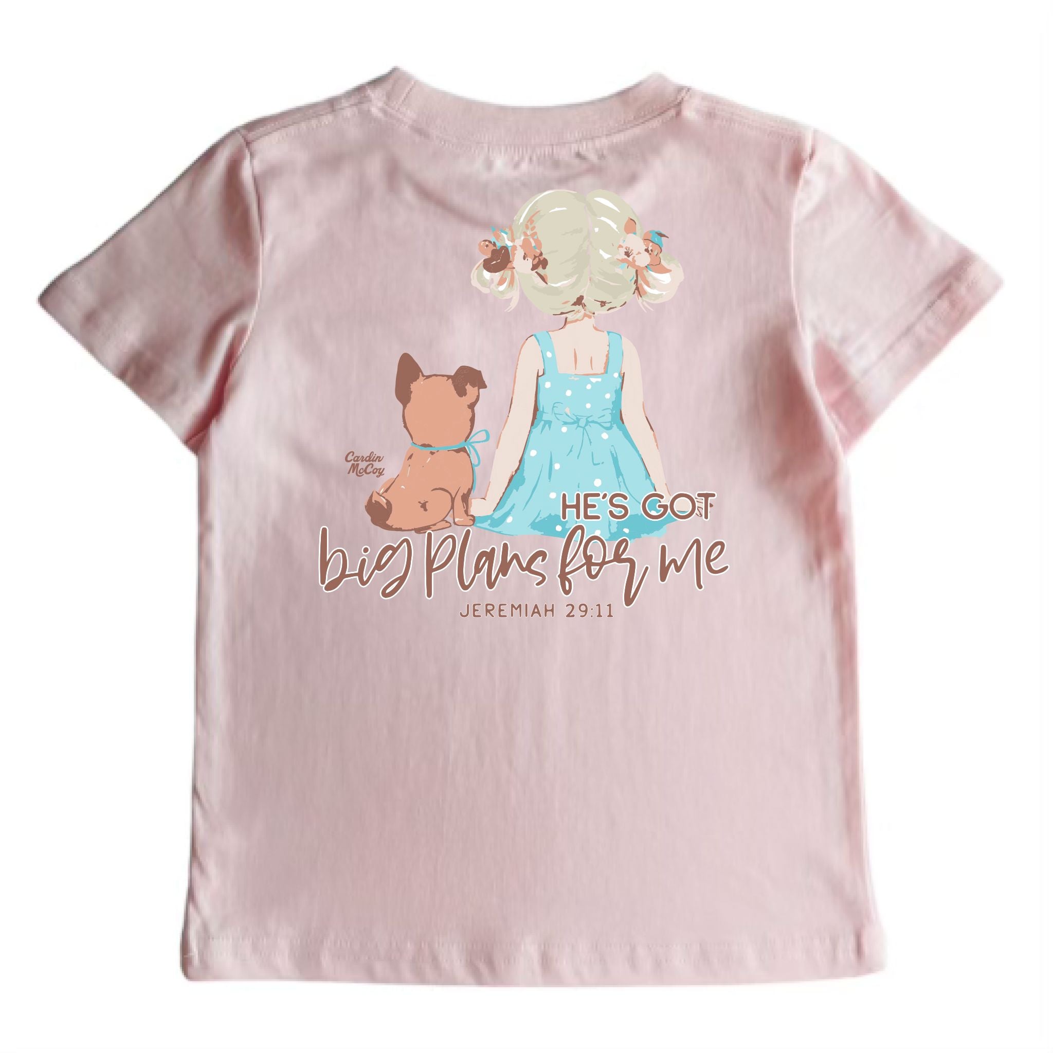 Girls' He's Got Big Plans Short-Sleeve Tee Short Sleeve T-Shirt Cardin McCoy Light Pink XXS (2/3) Pocket