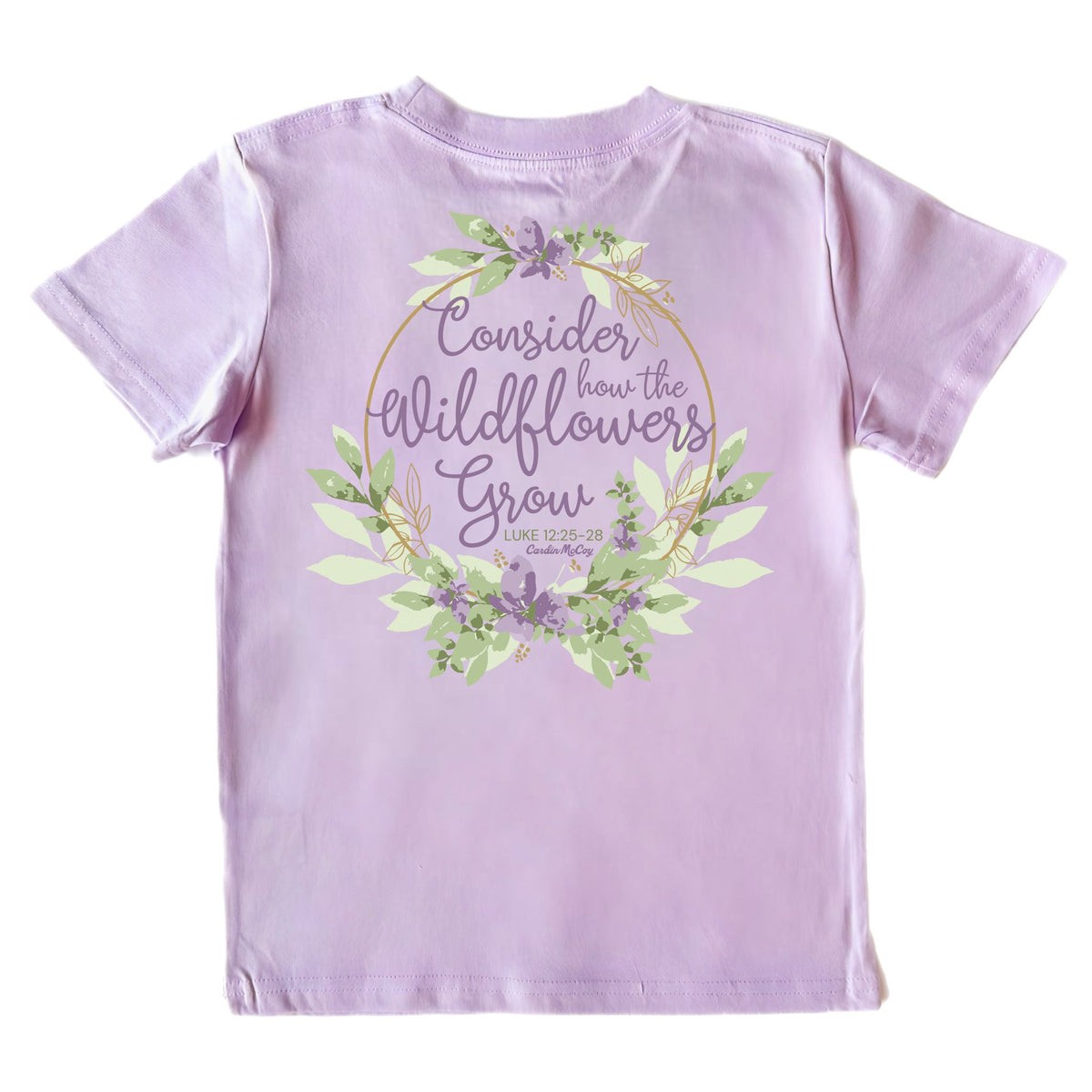 Girls' Wildflowers Short-Sleeve Tee Short Sleeve T-Shirt Cardin McCoy Lavender XXS (2/3) Pocket