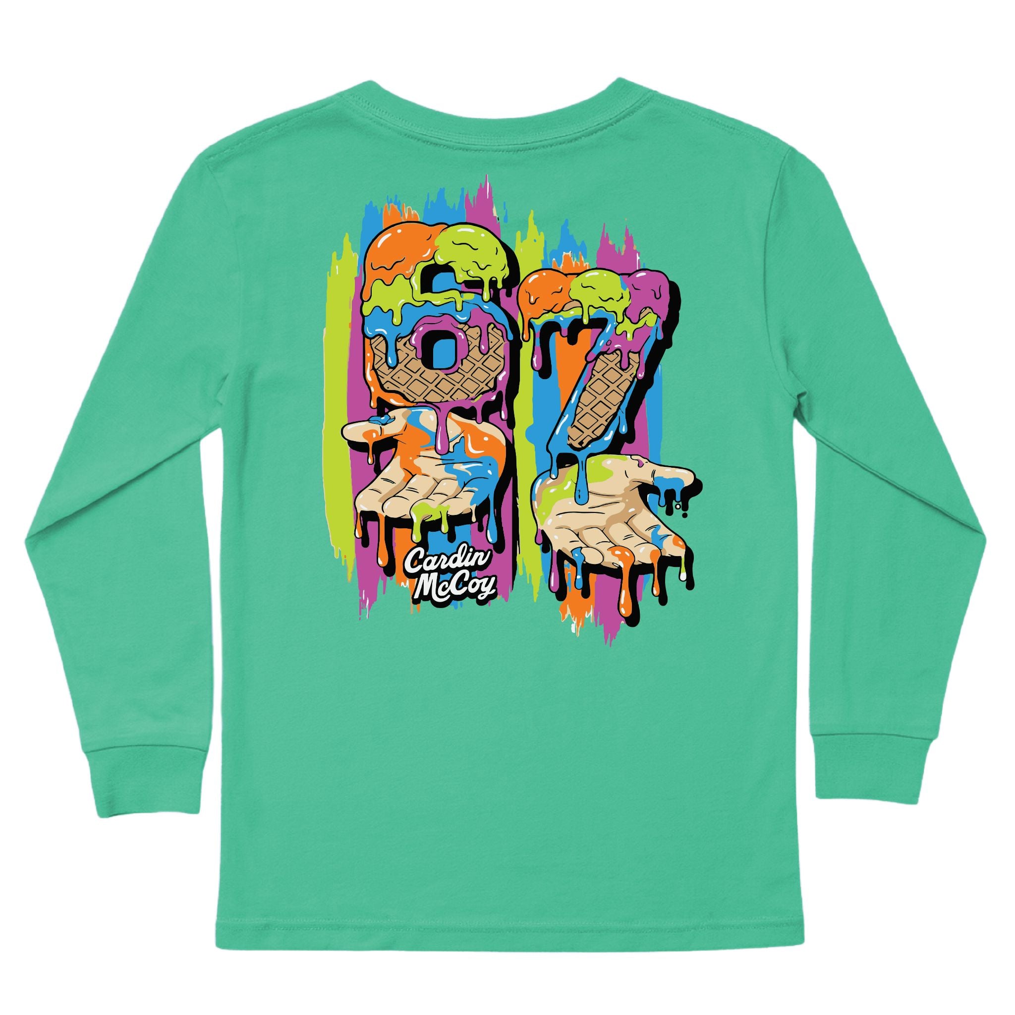 Kids' 6/7 Hands Boys Long-Sleeve Tee Long Sleeve T-Shirt Cardin McCoy Green XXS (2/3) Pocket