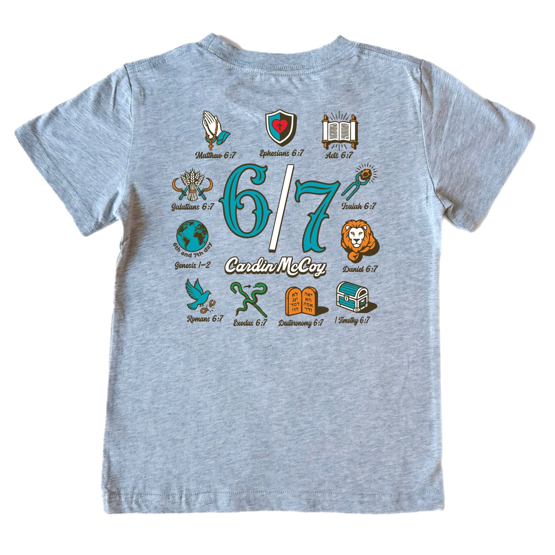 Kids' 6/7 Short-Sleeve Tee Short Sleeve T-Shirt Cardin McCoy Heather Gray XXS (2/3) Pocket