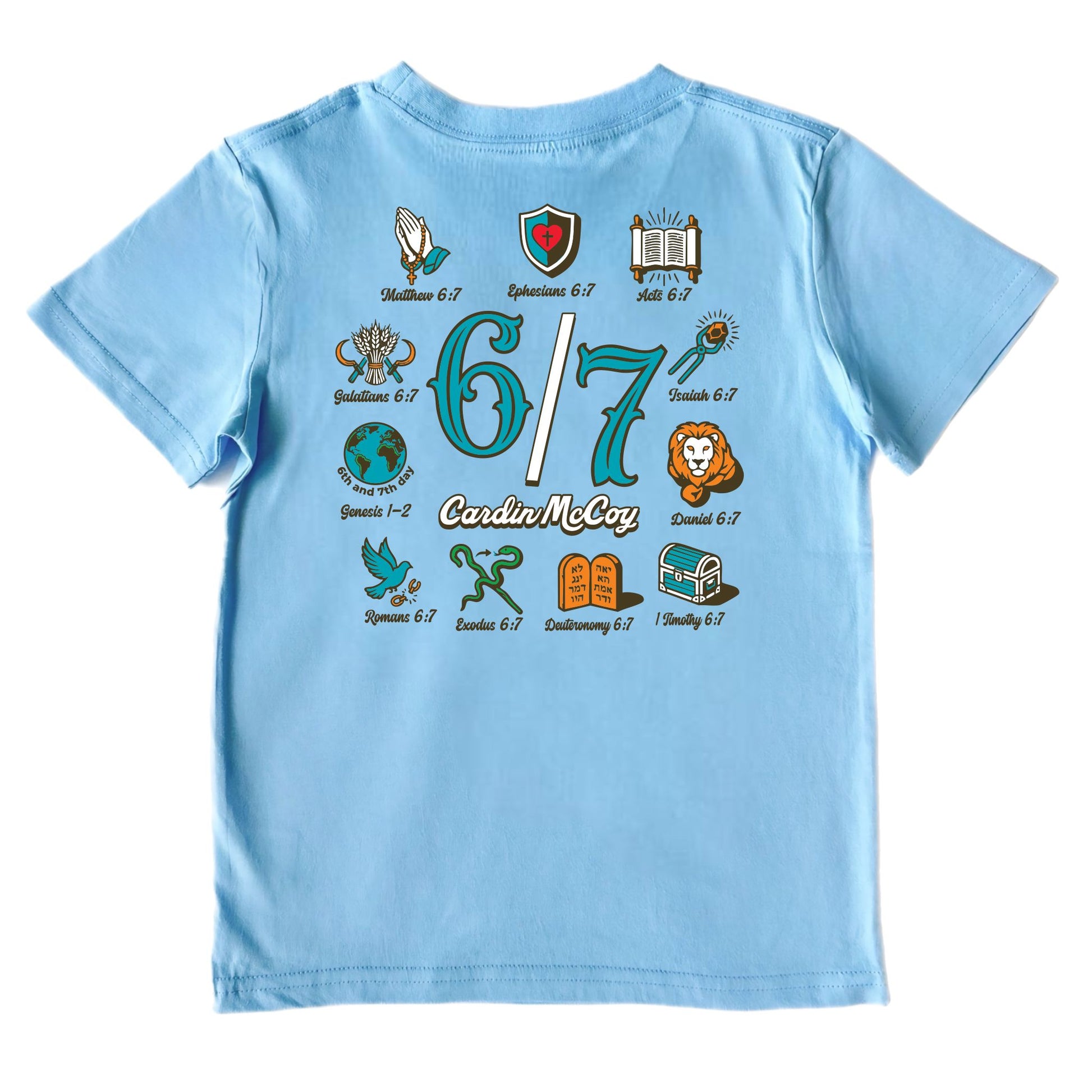 Kids' 6/7 Short-Sleeve Tee Short Sleeve T-Shirt Cardin McCoy Light Blue XXS (2/3) Pocket