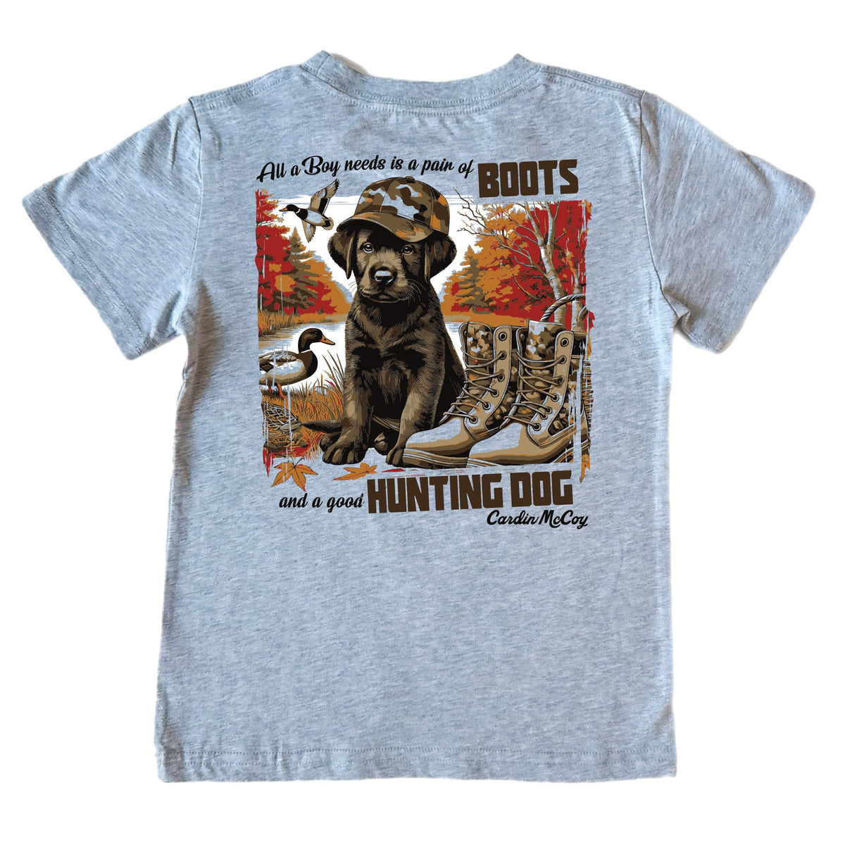 Kids' A Good Hunting Dog Short-Sleeve Tee Short Sleeve T-Shirt Cardin McCoy Heather Gray XXS (2/3) No Pocket