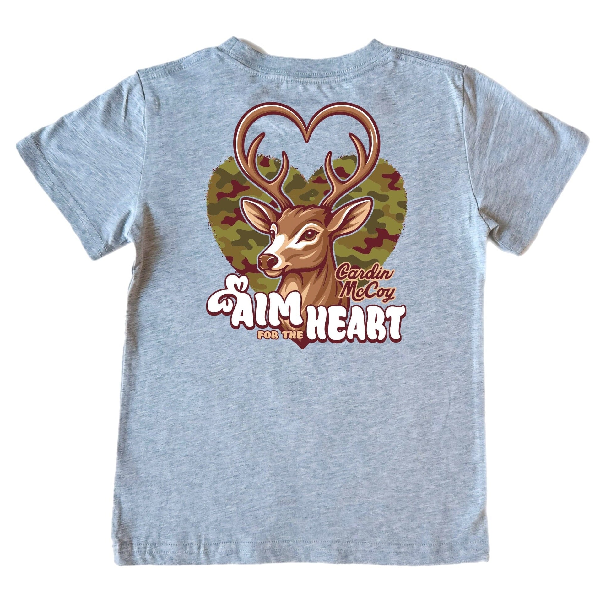 Kids' Aim For The Heart Short-Sleeve Tee Short Sleeve T-Shirt Cardin McCoy Heather Gray XXS (2/3) Pocket