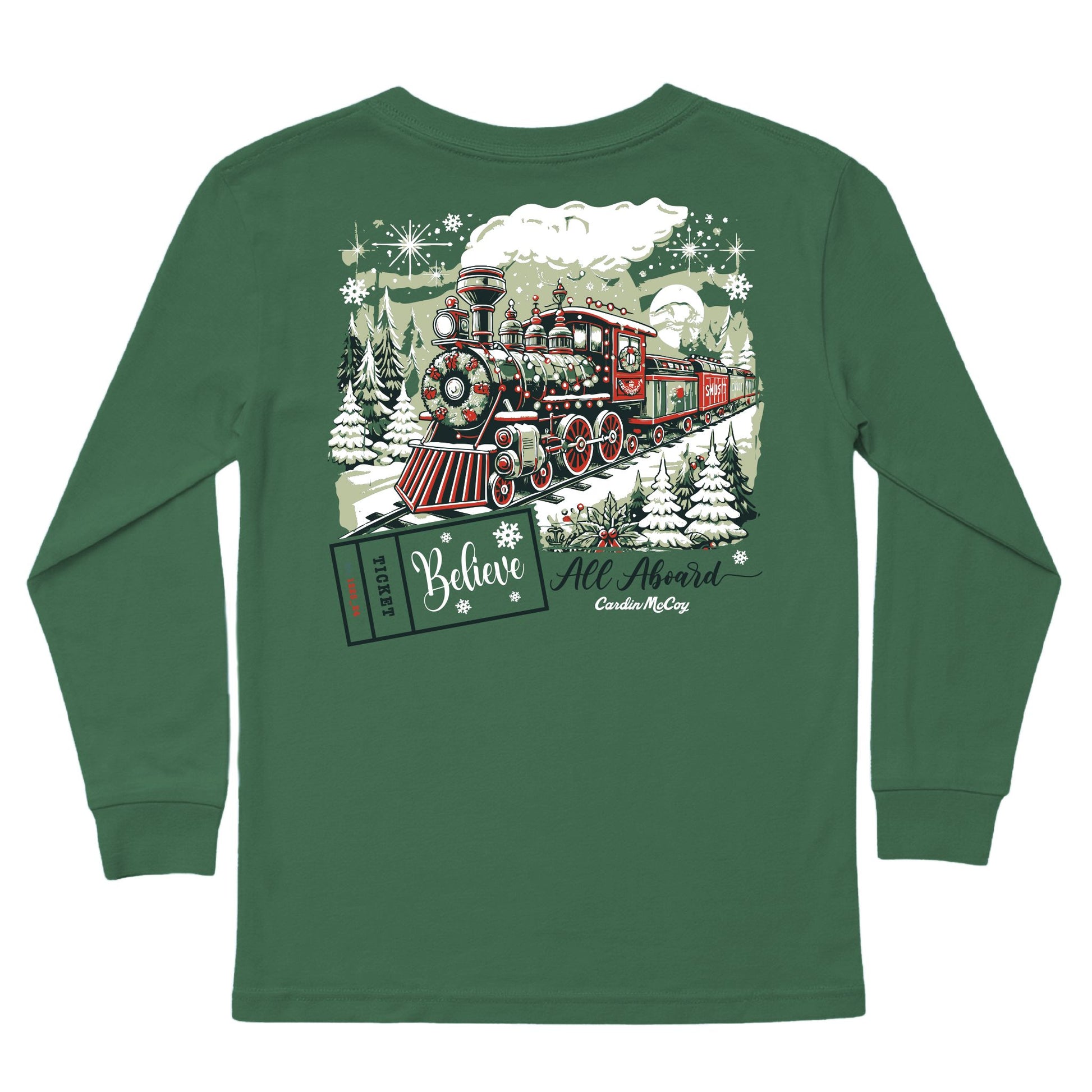 Kids' All Aboard Long-Sleeve Tee Long Sleeve T-Shirt Cardin McCoy Dark Olive XXS (2/3) Pocket