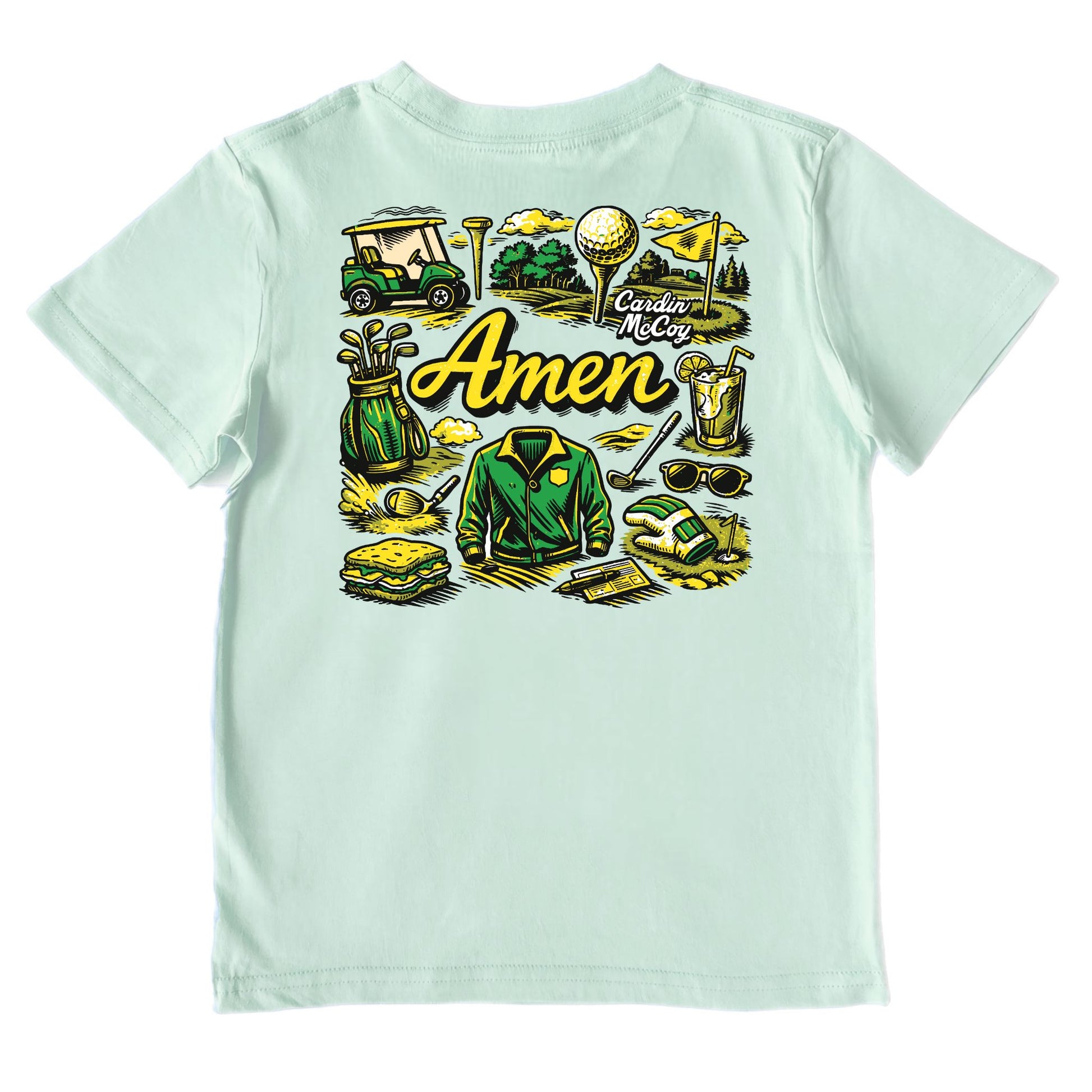 Kids' Amen Golf Performance Short-Sleeve Tee Short Sleeve T-Shirt Cardin McCoy Surf Spray XXS (2/3) Performance