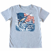 Kids' American Marlin Front Short-Sleeve Tee Short Sleeve T-Shirt Cardin McCoy Heather Gray XXS (2/3) Front
