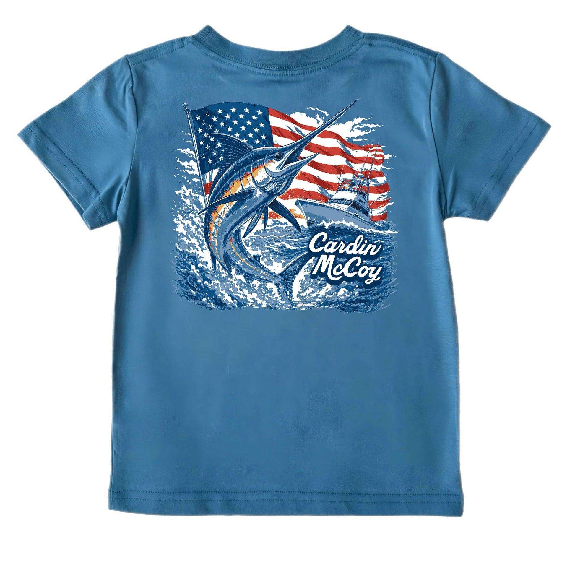 Kids' American Marlin Short-Sleeve Tee Short Sleeve T-Shirt Cardin McCoy Blue XXS (2/3) Pocket