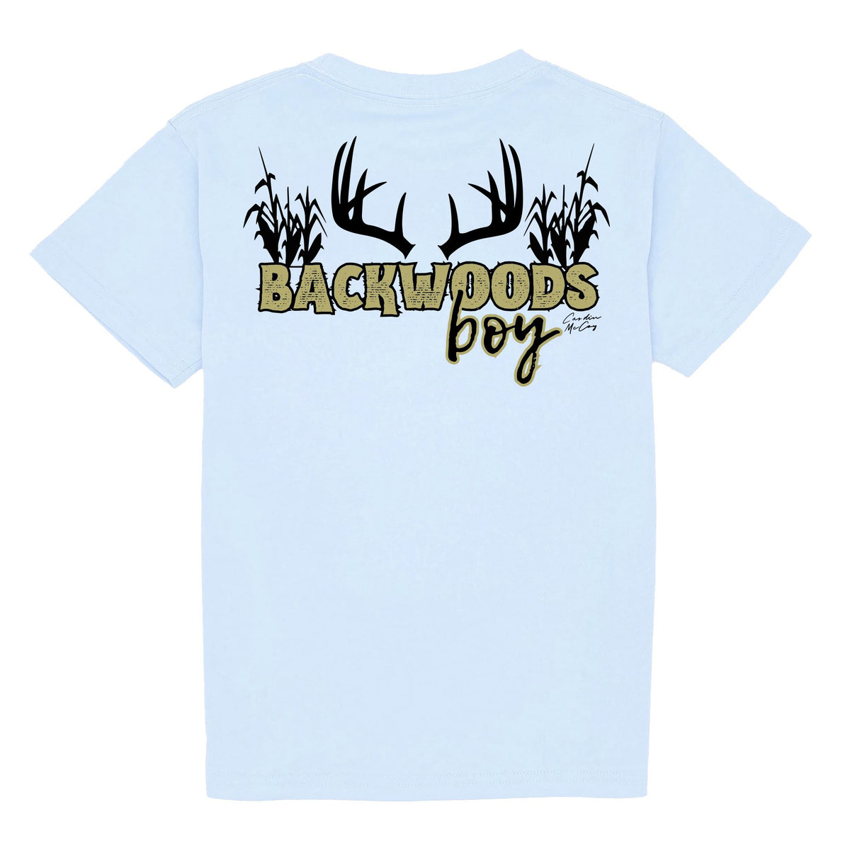Kids' Backwoods Boys Antlers Short Sleeve Pocket Tee Short Sleeve T-Shirt Cardin McCoy Cool Blue XXS (2/3) 