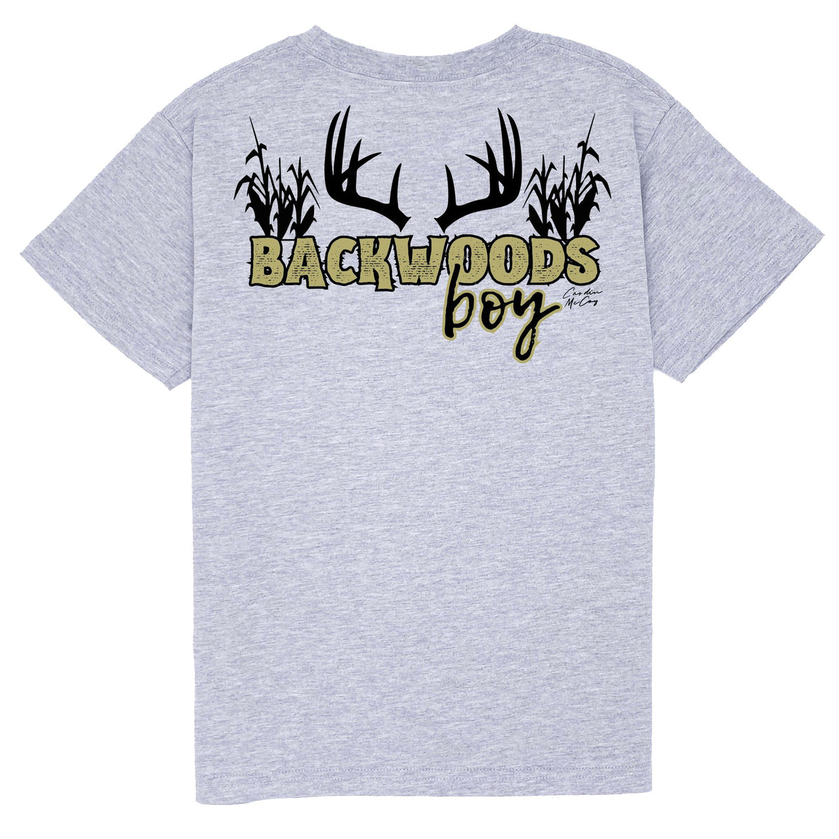 Kids' Backwoods Boys Antlers Short Sleeve Pocket Tee Short Sleeve T-Shirt Cardin McCoy Heather Gray XXS (2/3) 