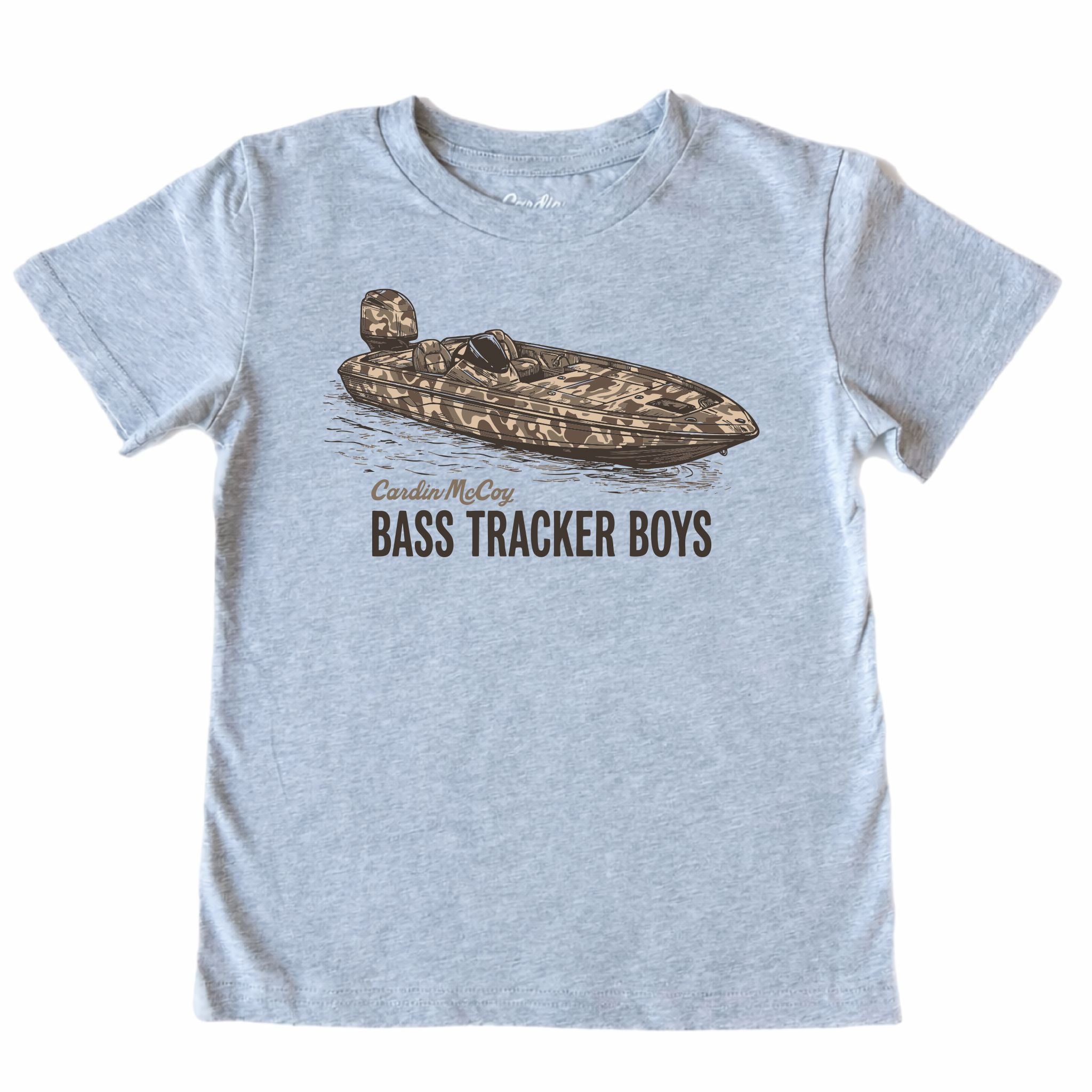 Kids' Bass Tracker Boys Front Short-Sleeve Tee Short Sleeve T-Shirt Cardin McCoy Heather Gray XXS (2/3) Front