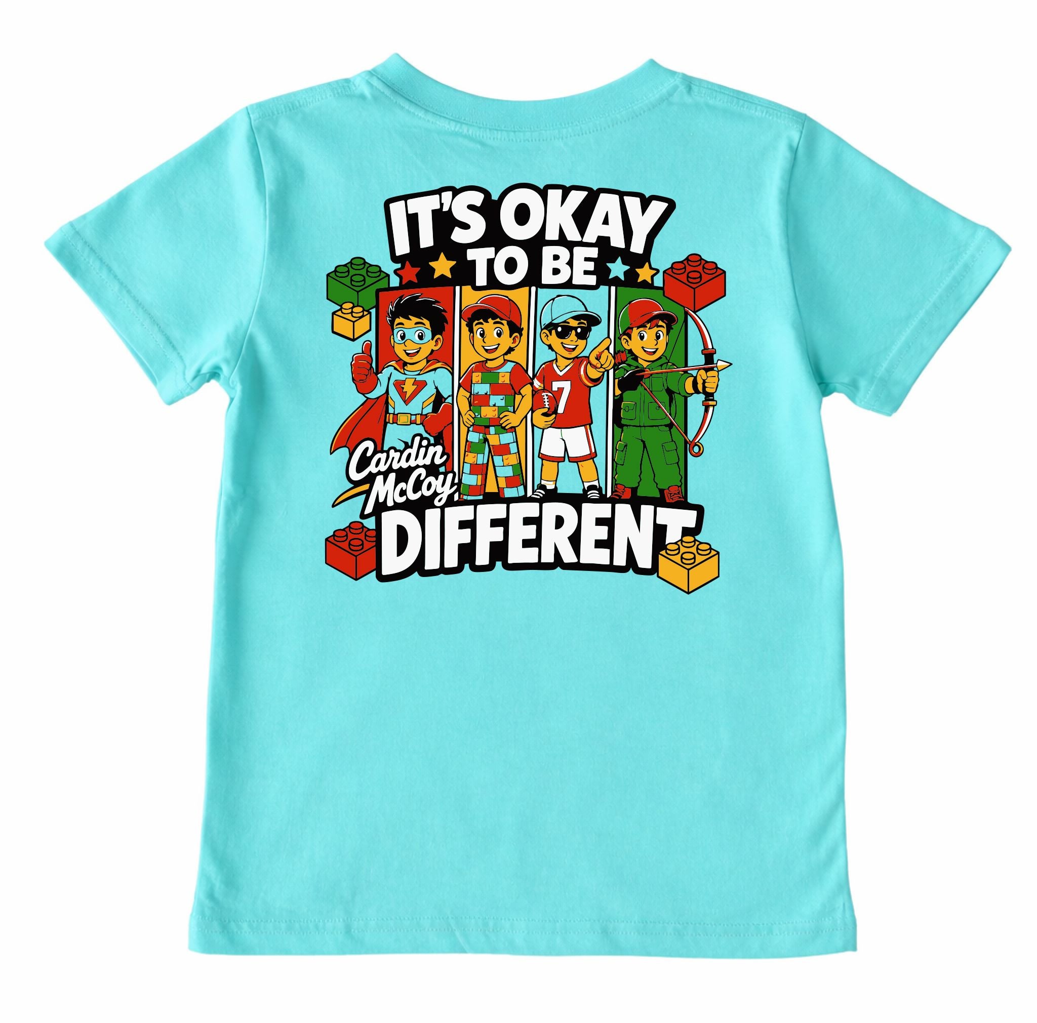 Kids' Be Different Short-Sleeve Tee Short Sleeve T-Shirt Cardin McCoy Teal XXS (2/3) Pocket