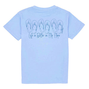 Kids' Better in Flip Flops Short Sleeve Tee Short Sleeve T-Shirt Cardin McCoy Light Blue XXS (2/3) No Pocket