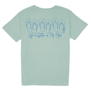 Kids' Better in Flip Flops Short Sleeve Tee Short Sleeve T-Shirt Cardin McCoy Sage XXS (2/3) Pocket