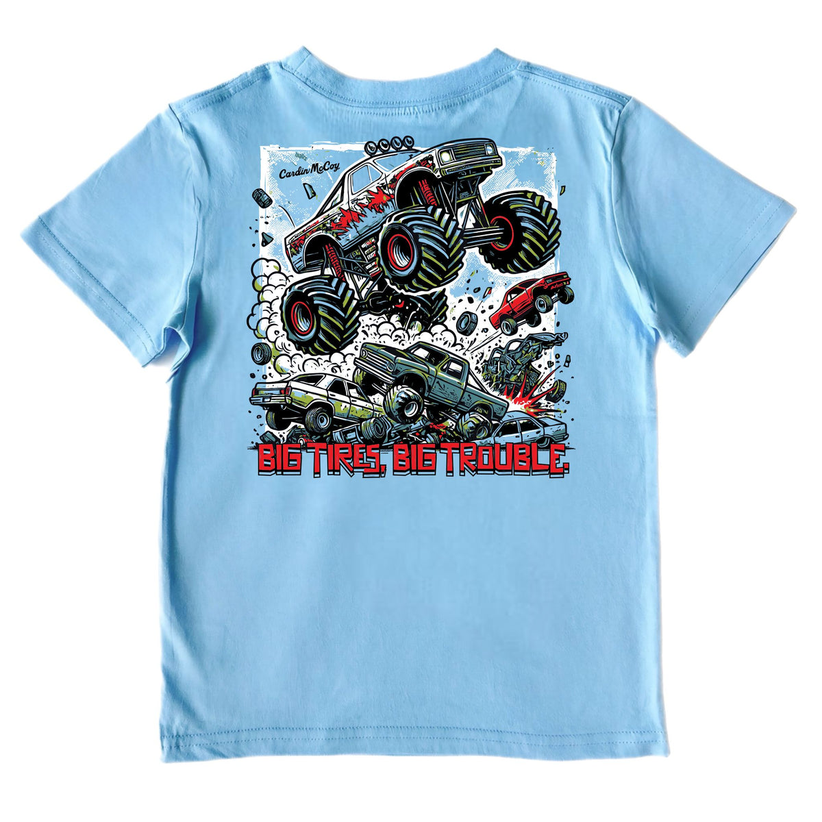 Kids' Big Tires Short-Sleeve Tee Short Sleeve T-Shirt Cardin McCoy Light Blue XXS (2/3) No Pocket