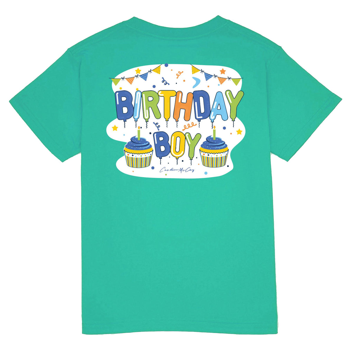 Kids' Birthday Boy Short Sleeve Pocket Tee Short Sleeve T-Shirt Cardin McCoy Teal XXS (2/3) 