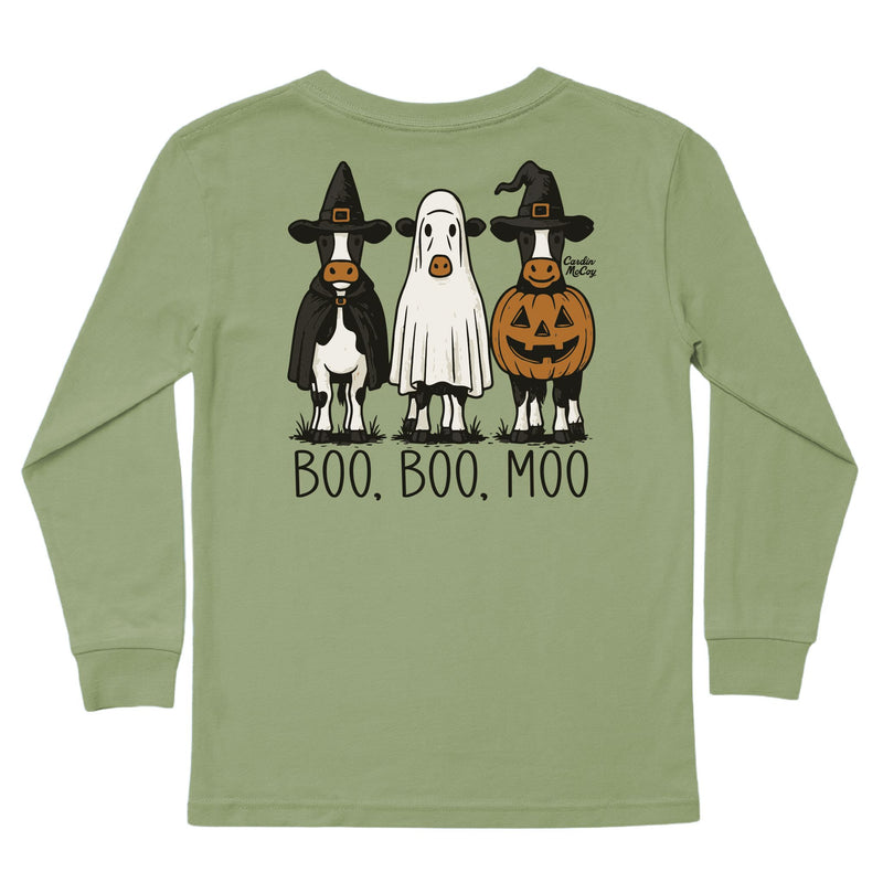 Kids' Boo Boo Moo Long-Sleeve Tee Long Sleeve T-Shirt Cardin McCoy Light Olive XXS (2/3) Pocket