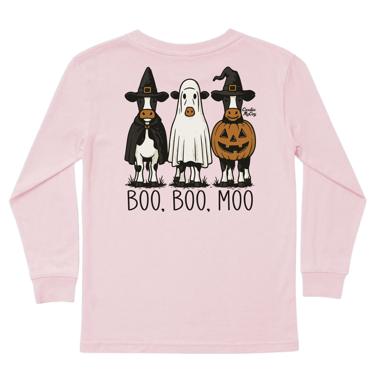 Kids' Boo Boo Moo Long-Sleeve Tee Long Sleeve T-Shirt Cardin McCoy Light Pink XXS (2/3) Pocket