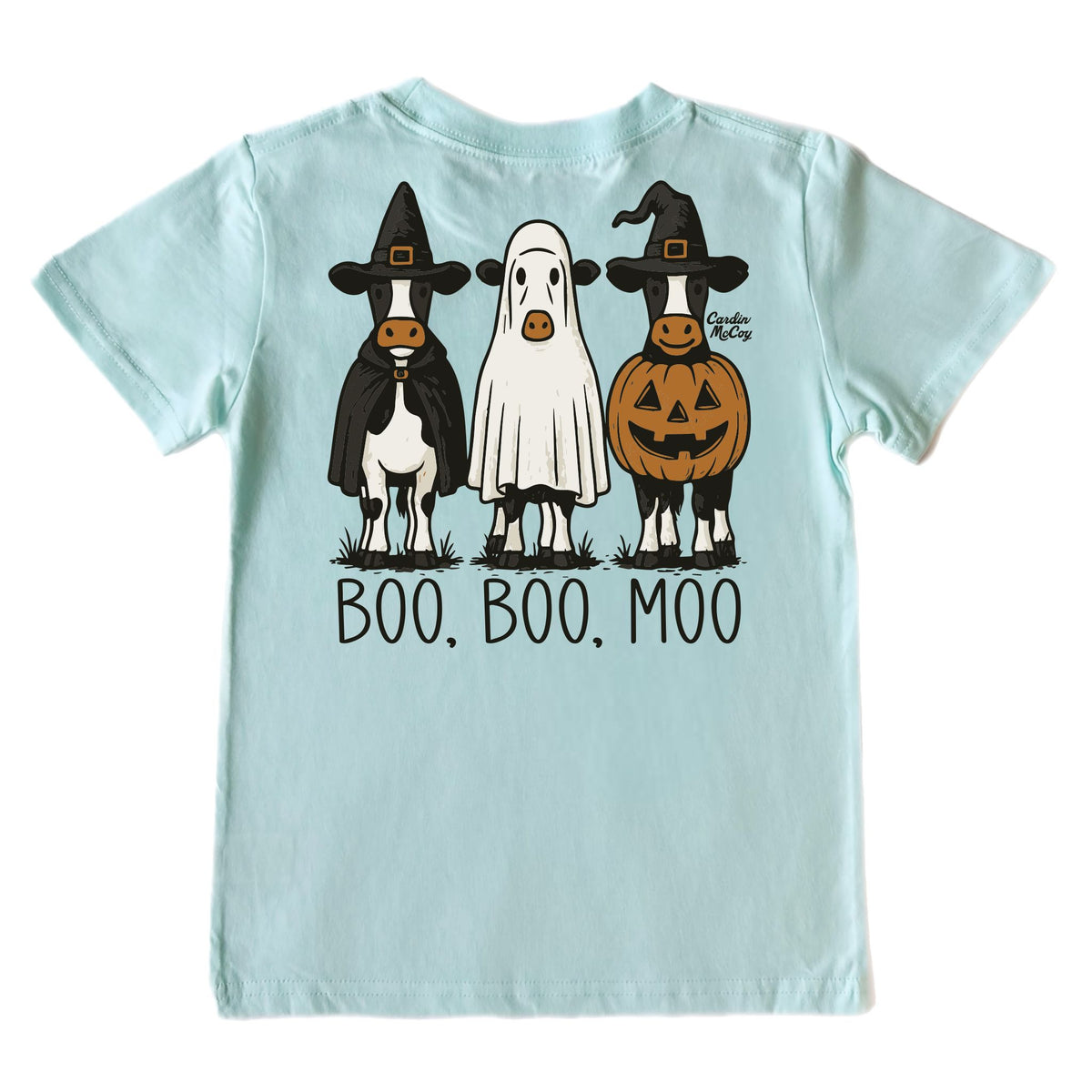 Kids' Boo, Boo, Moo Short-Sleeve Tee Short Sleeve T-Shirt Cardin McCoy Blue Mint XXS (2/3) Pocket