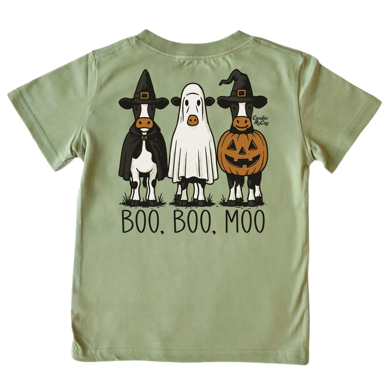 Kids' Boo, Boo, Moo Short-Sleeve Tee Short Sleeve T-Shirt Cardin McCoy Light Olive XXS (2/3) Pocket