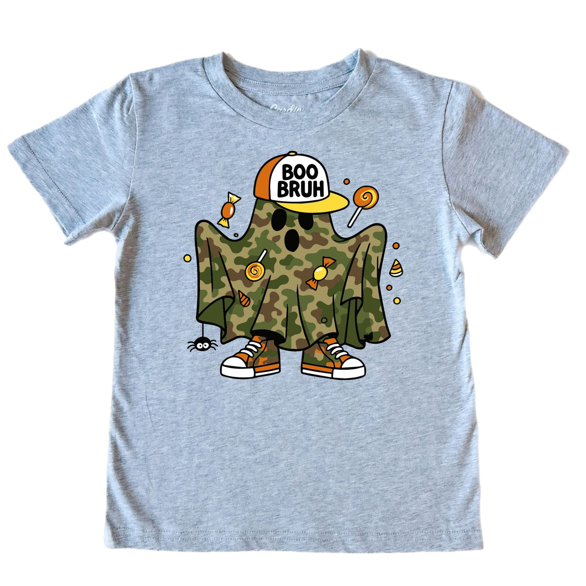 Kids' Boo Bruh Front Short-Sleeve Tee Short Sleeve T-Shirt Cardin McCoy Heather Gray XXS (2/3) No Pocket