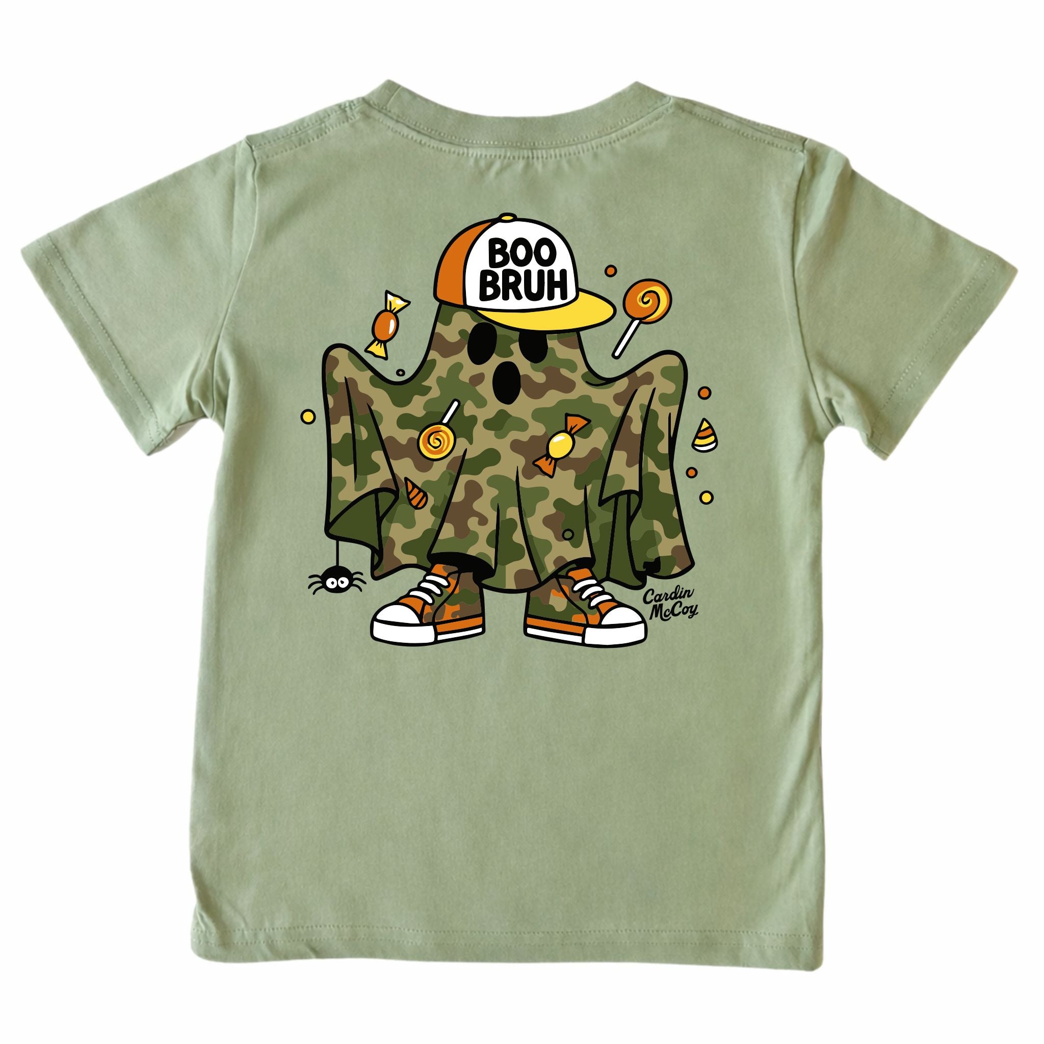 Kids' Boo Bruh Short-Sleeve Tee Short Sleeve T-Shirt Cardin McCoy Light Olive XXS (2/3) Pocket