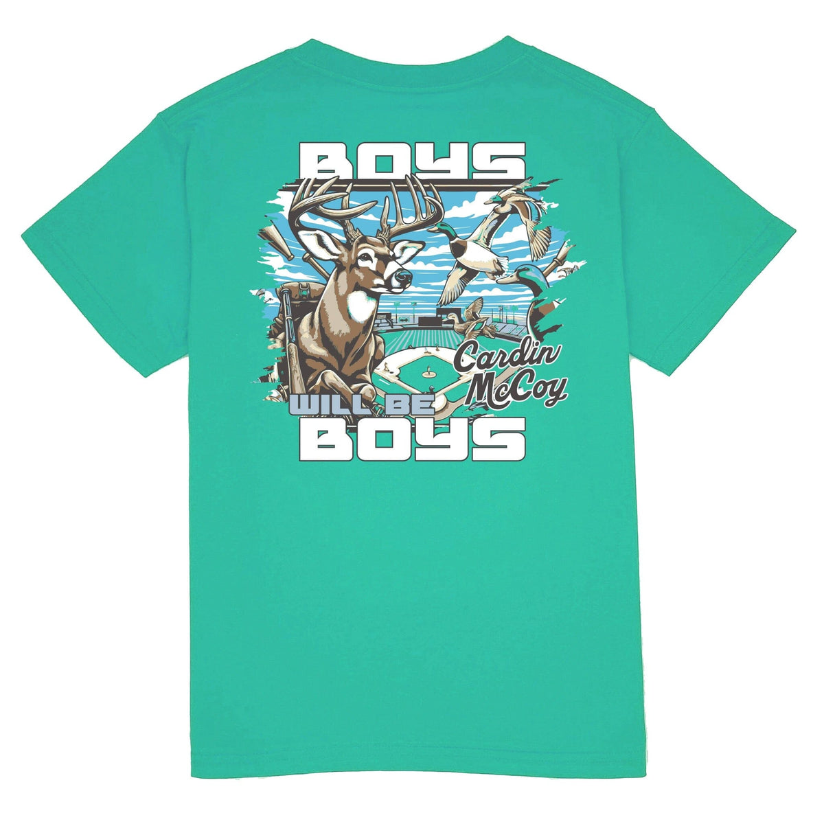 Kids' Boys Will Be Boys Short Sleeve Pocket Tee Short Sleeve T-Shirt Cardin McCoy Teal XXS (2/3) Pocket