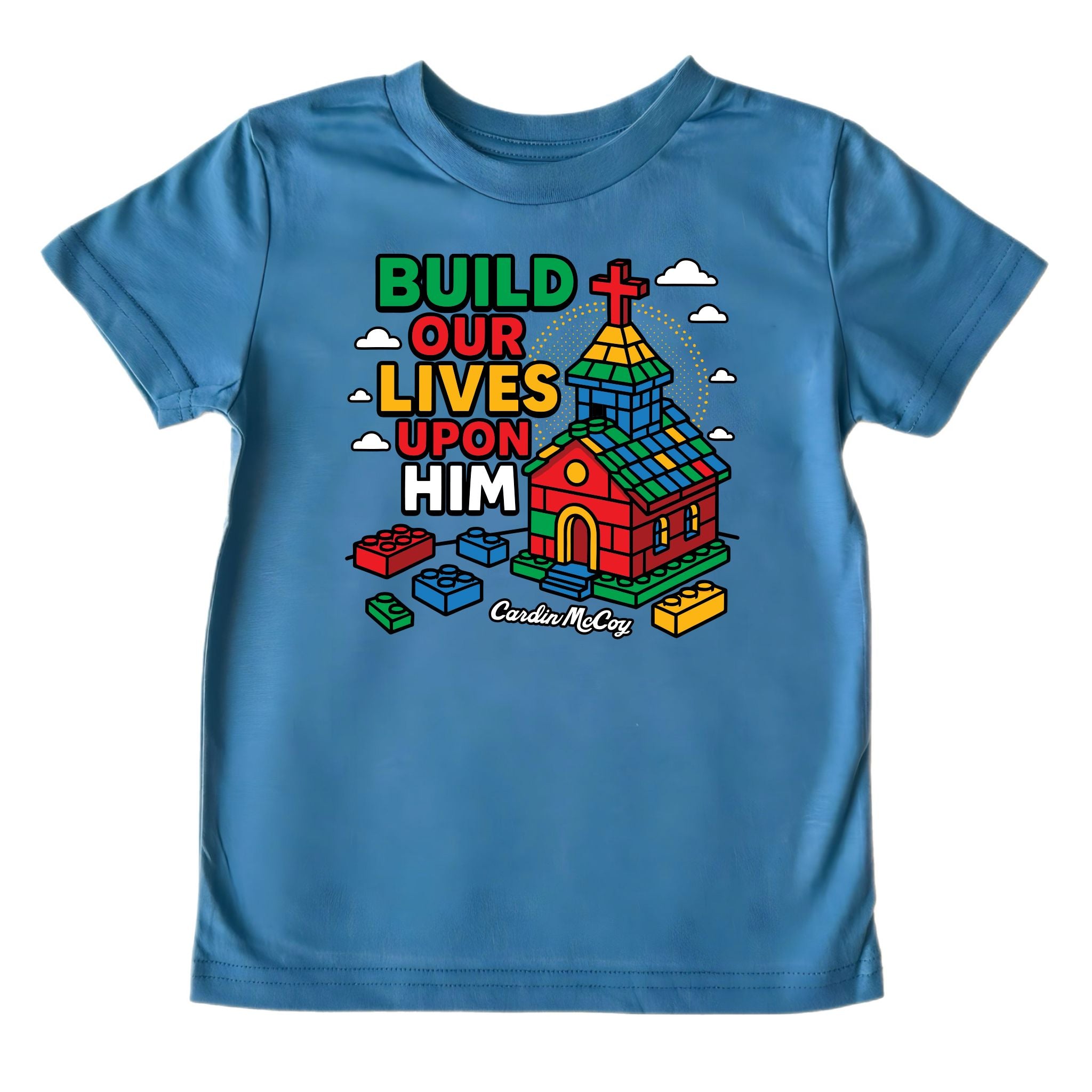 Kids' Build Our Lives Front Short-Sleeve Tee Short Sleeve T-Shirt Cardin McCoy Blue XXS (2/3) No Pocket