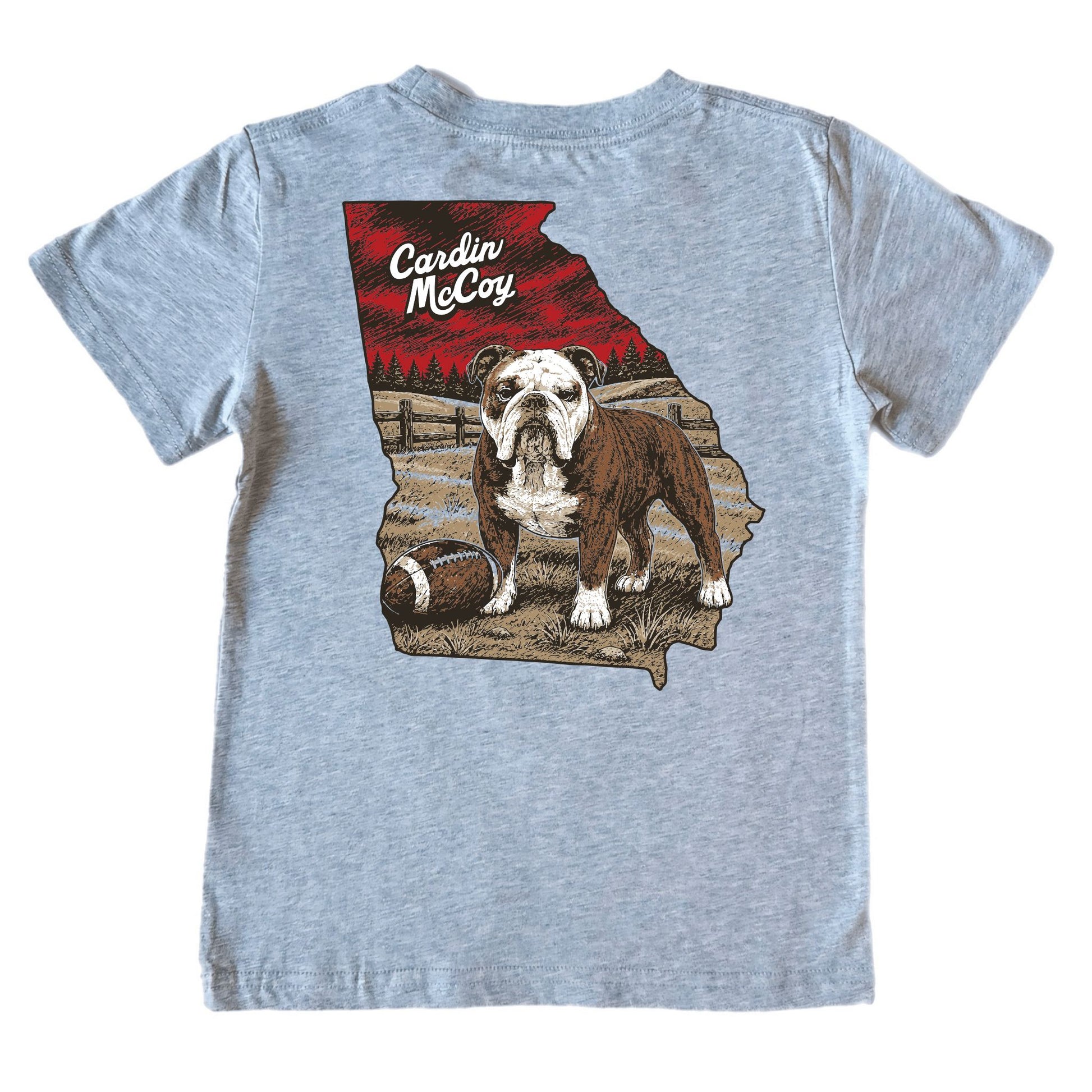 Kids' Bulldog Football Short-Sleeve Tee Short Sleeve T-Shirt Cardin McCoy Heather Gray XXS (2/3) Pocket